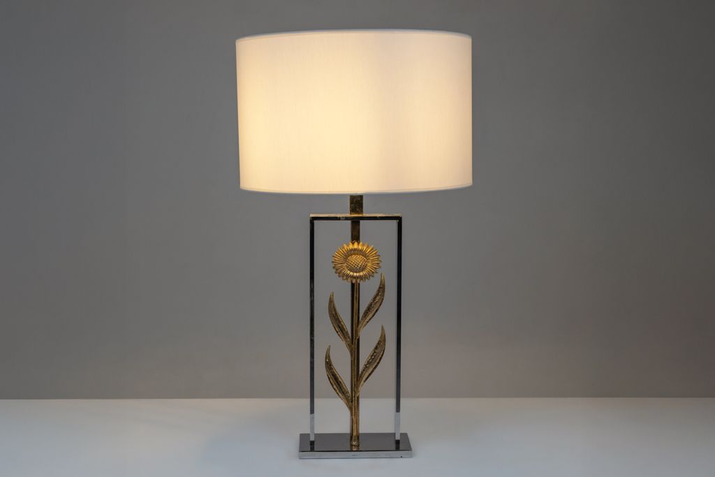 2900.0 Maison Charles, Attributed To. Pair Of Sunflower Lamps. 1970s photo