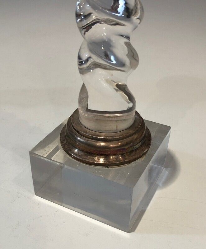 Silver Plated And Lucite Twisted Candlesticks photo buy
