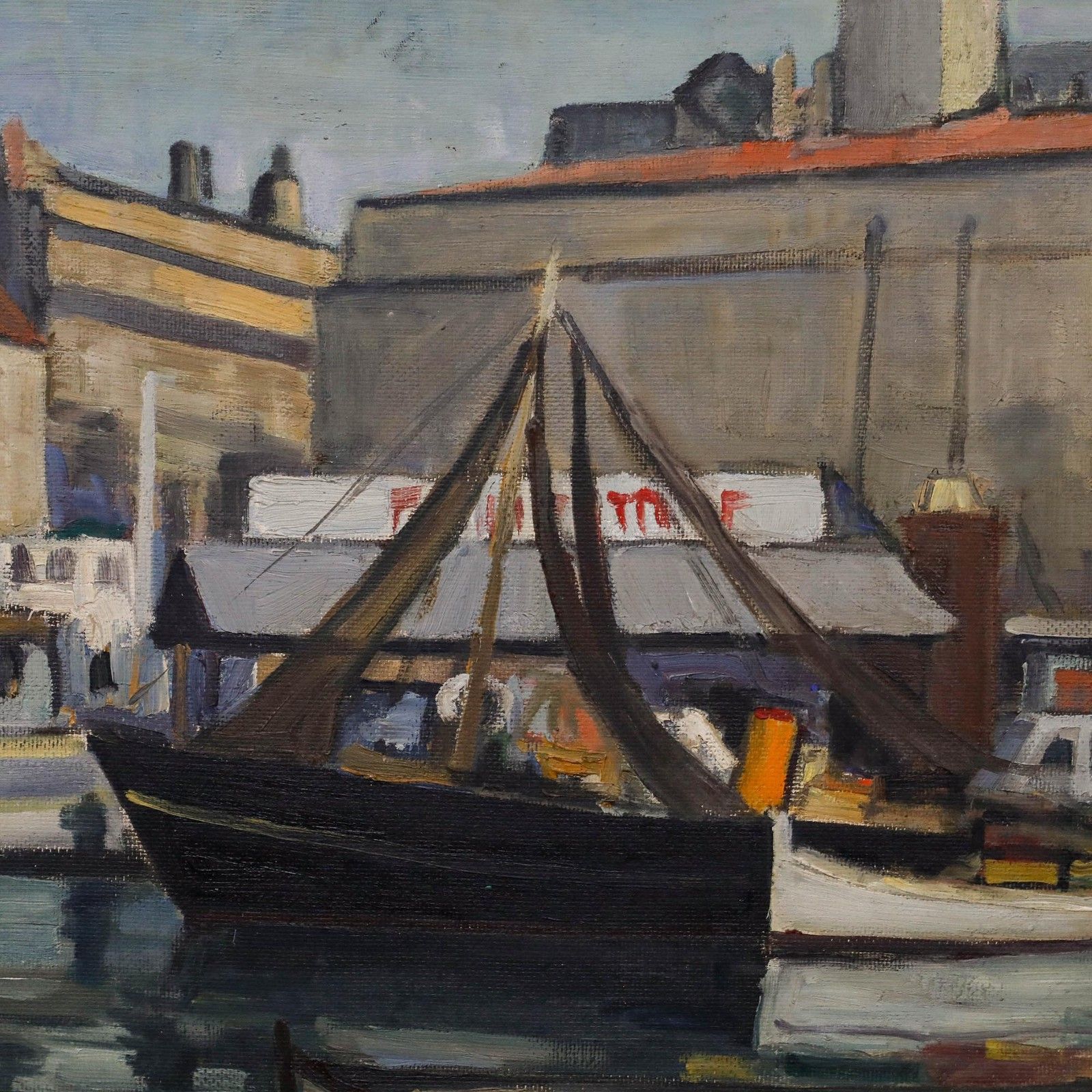 Savani Mid 20th Century Oil, Fishing Boat photo Art