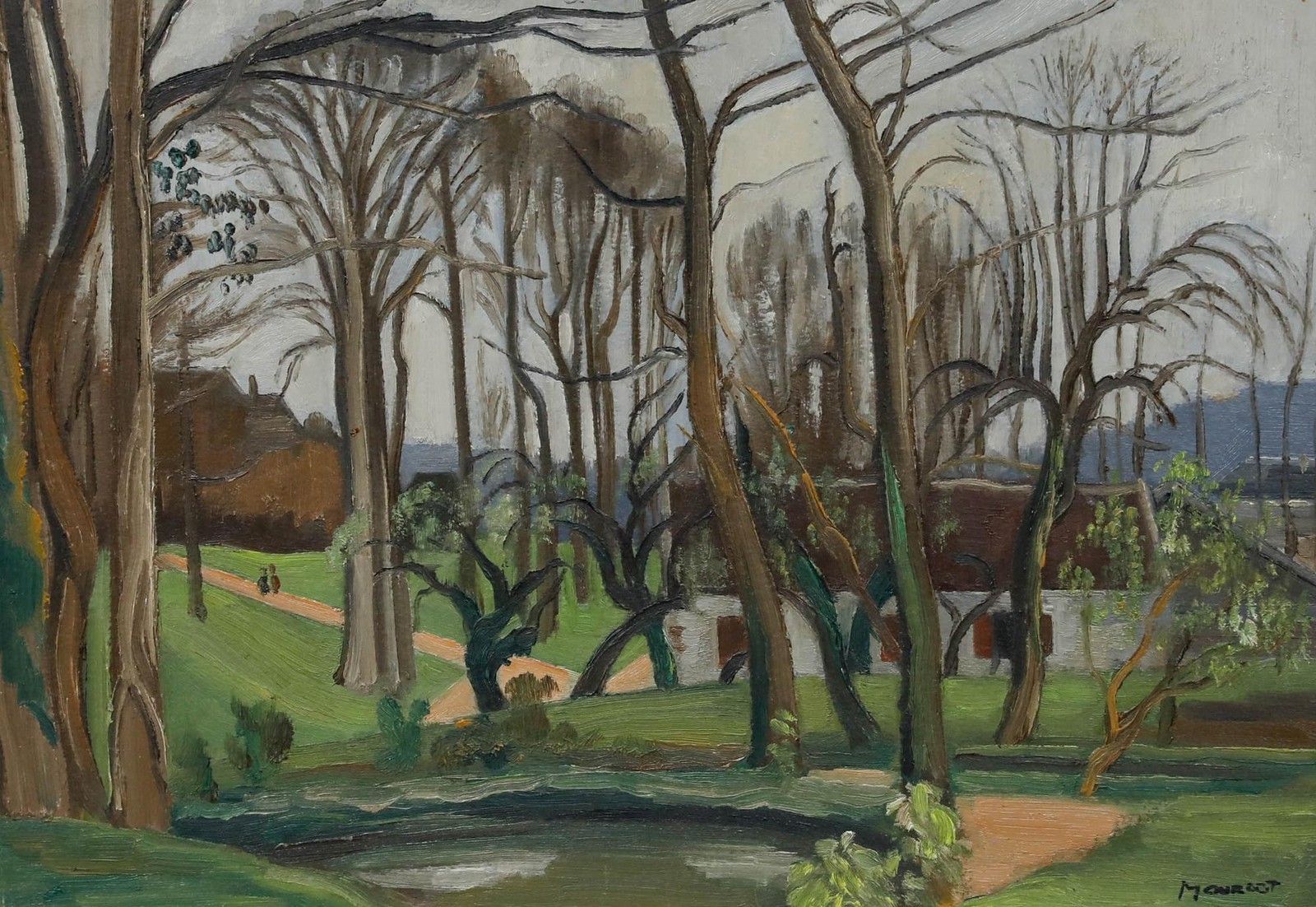 Maurice Mourlot (1906 1983) 20th Century Oil, A View Of The Park photo furniture
