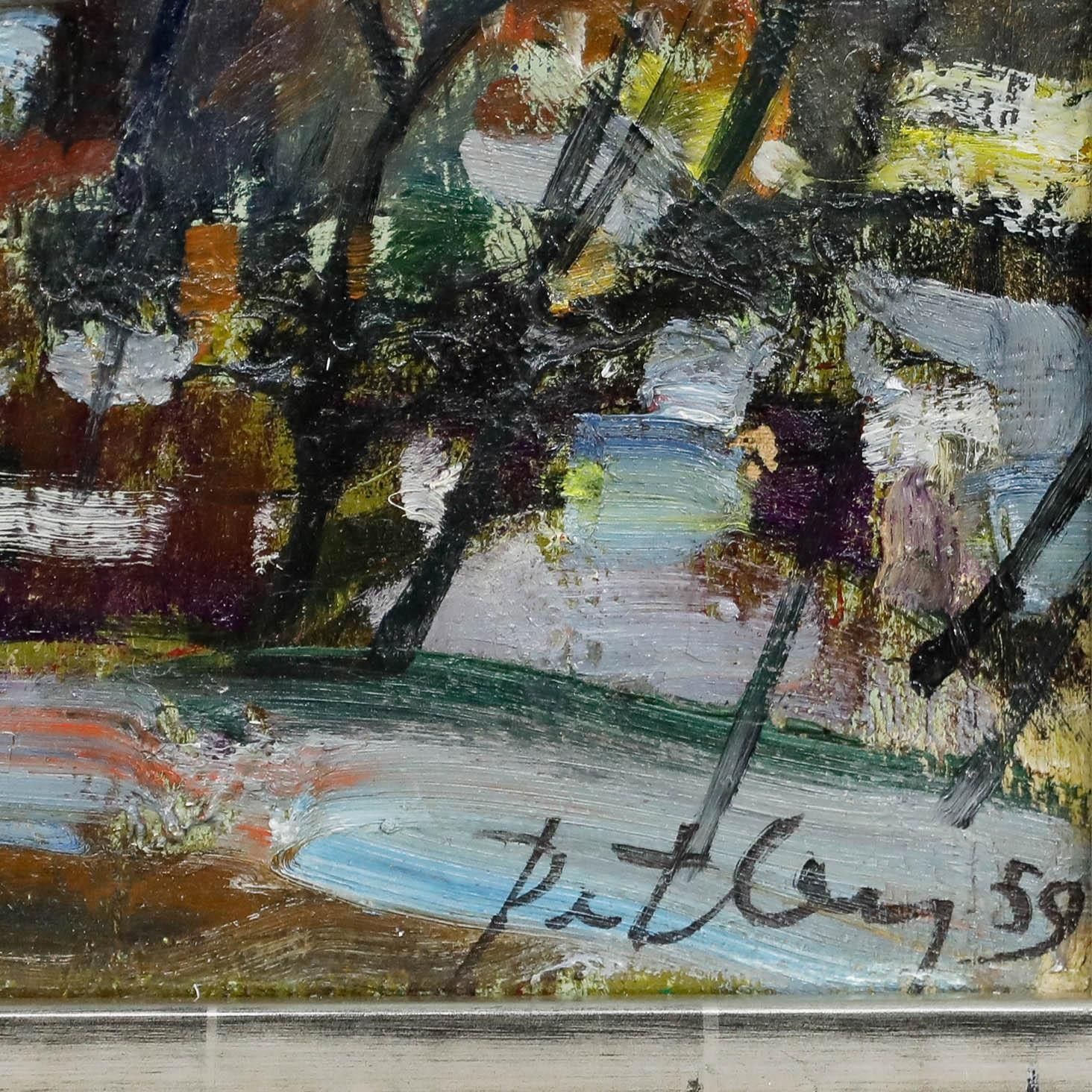 Llewellyn Petley Jones (1908 1986)  Framed Oil, Vale Of Heath, Hampstead, Winter photo buy