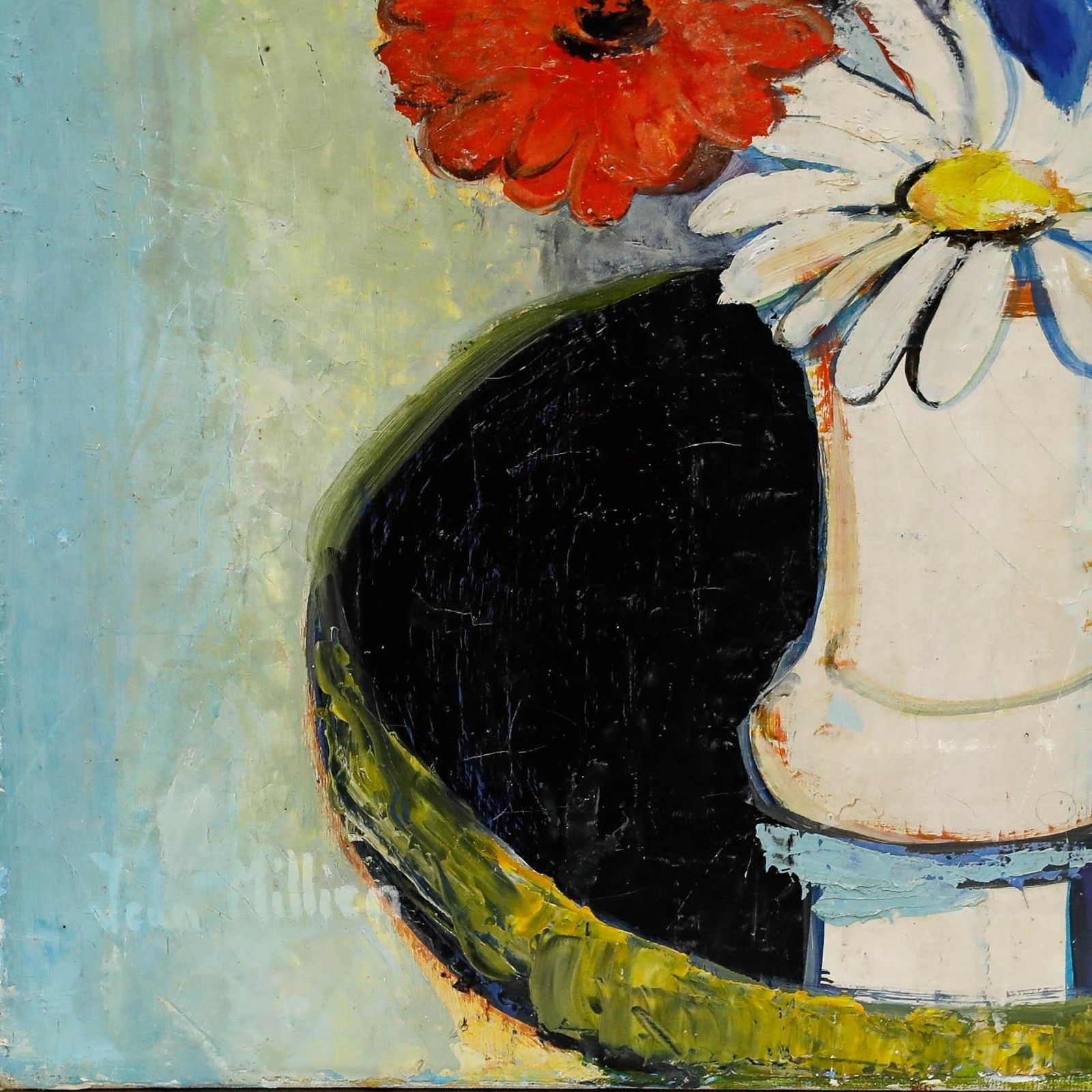 Jean Millien (1918 1998) Mid 20th Century Oil, Bouquet Of Mixed Flowers photo buy