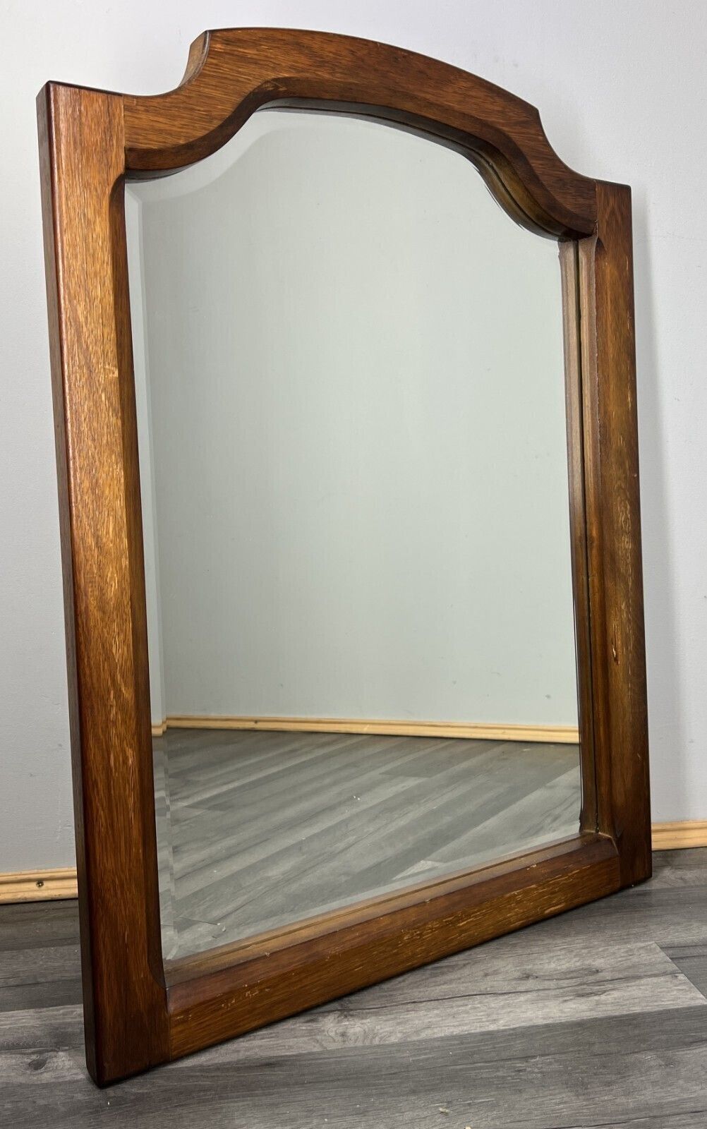 Vintage French Style Oak Wall Mirror Wall Frame Home Decor photo for sale