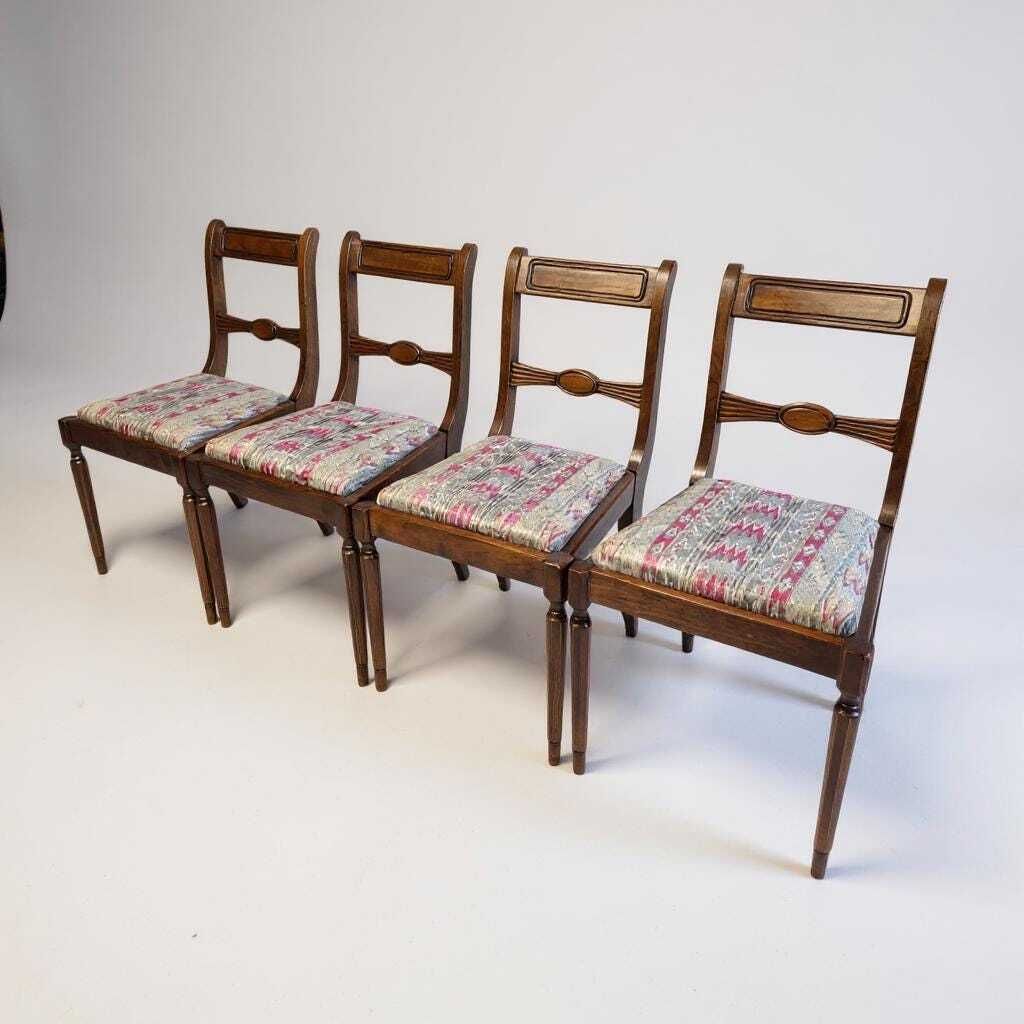 Set Of 4 Regency Style Dining Chairs | Wooden Frames | Upholstery Project Chairs