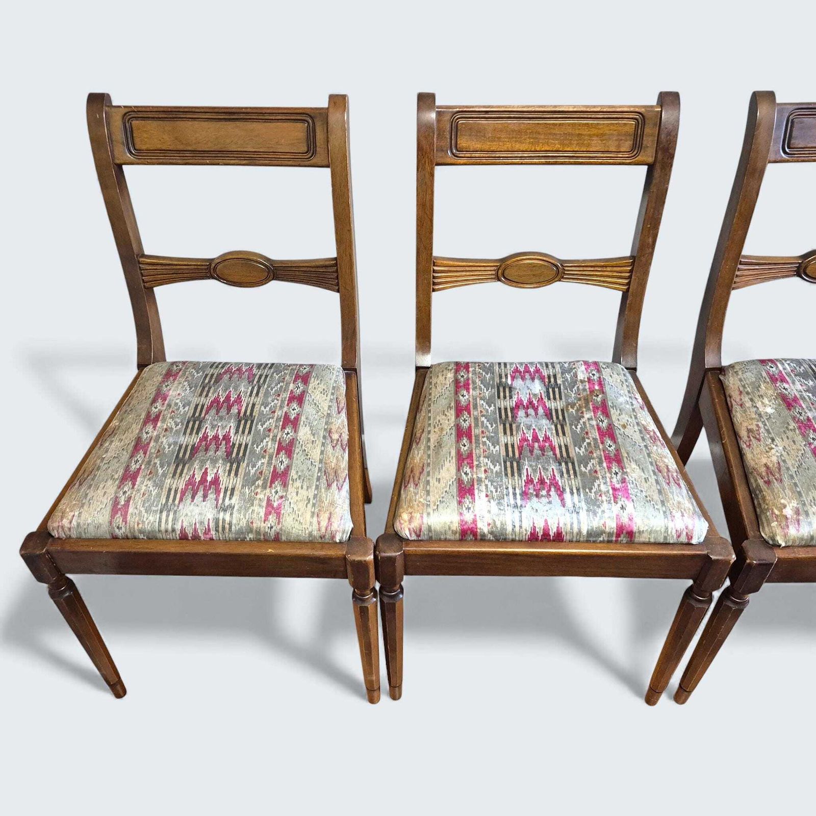 Set Of 4 Regency Style Dining Chairs | Wooden Frames | Upholstery Project Chairs photo Furniture