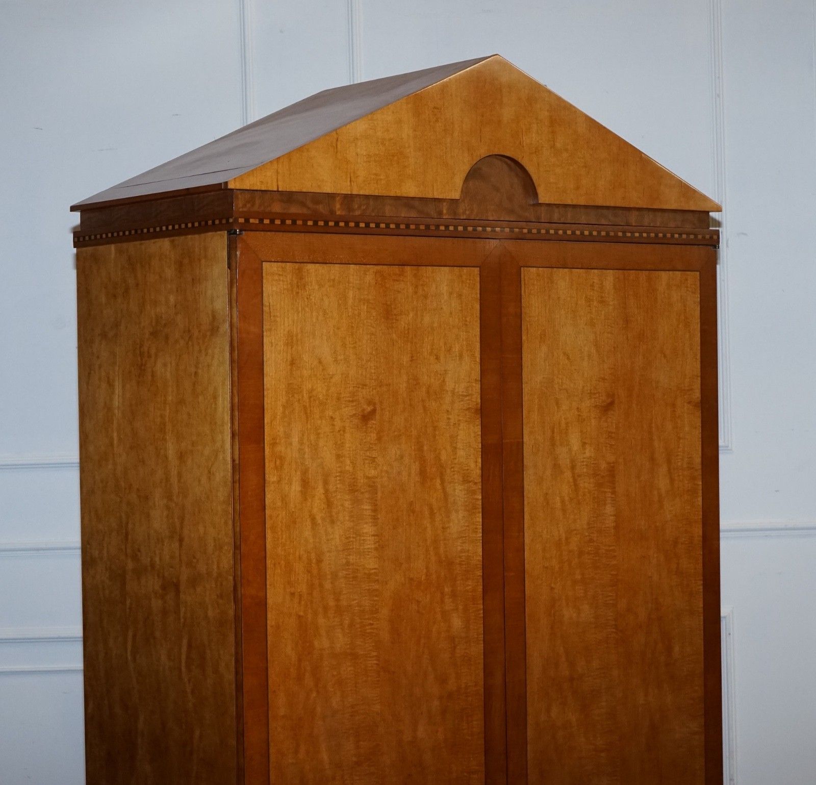 American Hickory White Genesis Biedermeier Satin Wood Armoire Or Tv Cabinet photo for sale