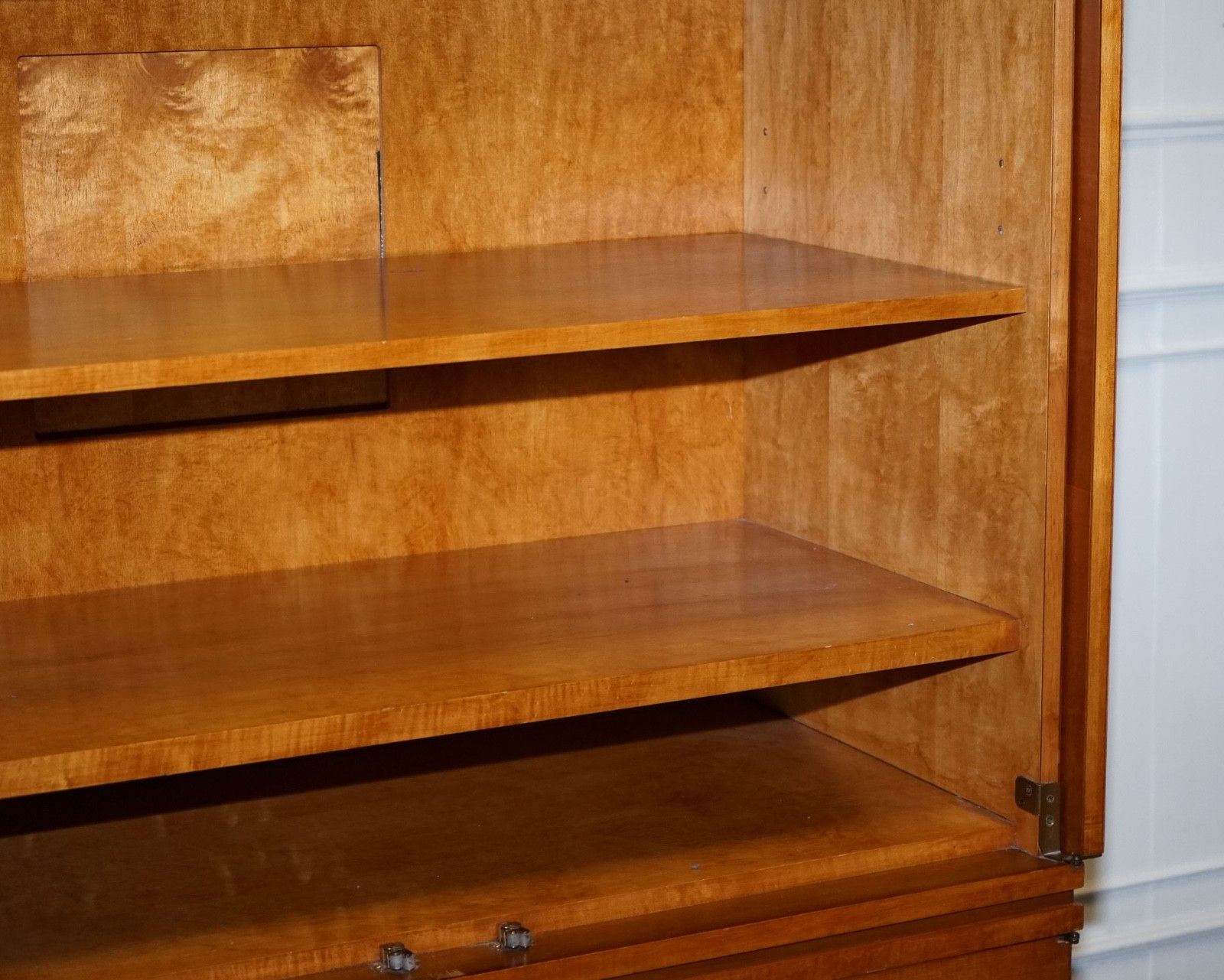 photo for sale American Hickory White Genesis Biedermeier Satin Wood Armoire Or Tv Cabinet