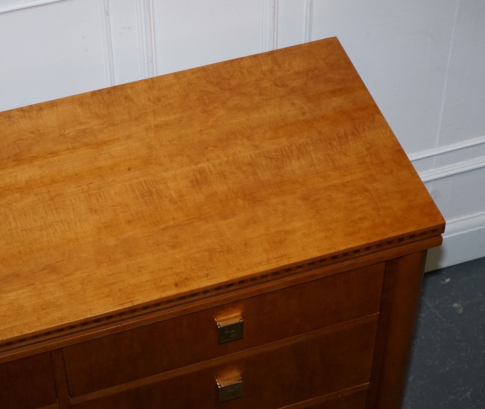 photo vintage American Hickory White Genesis Biedermeier Dresser Sideboard Bank Of Drawers