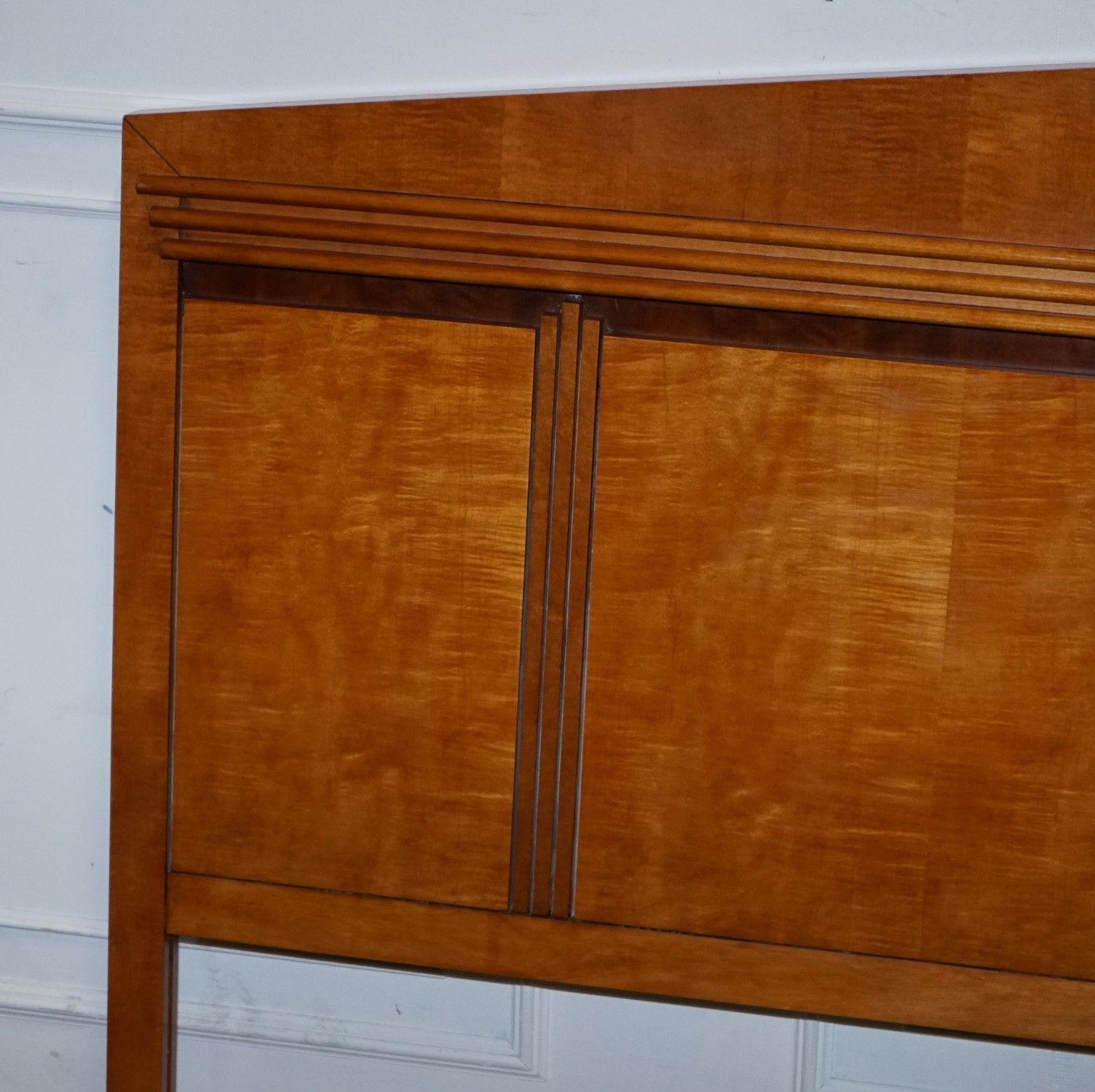 Vintage Queen Size American Hickory White Genesis Biedemeier Headboard photo for sale