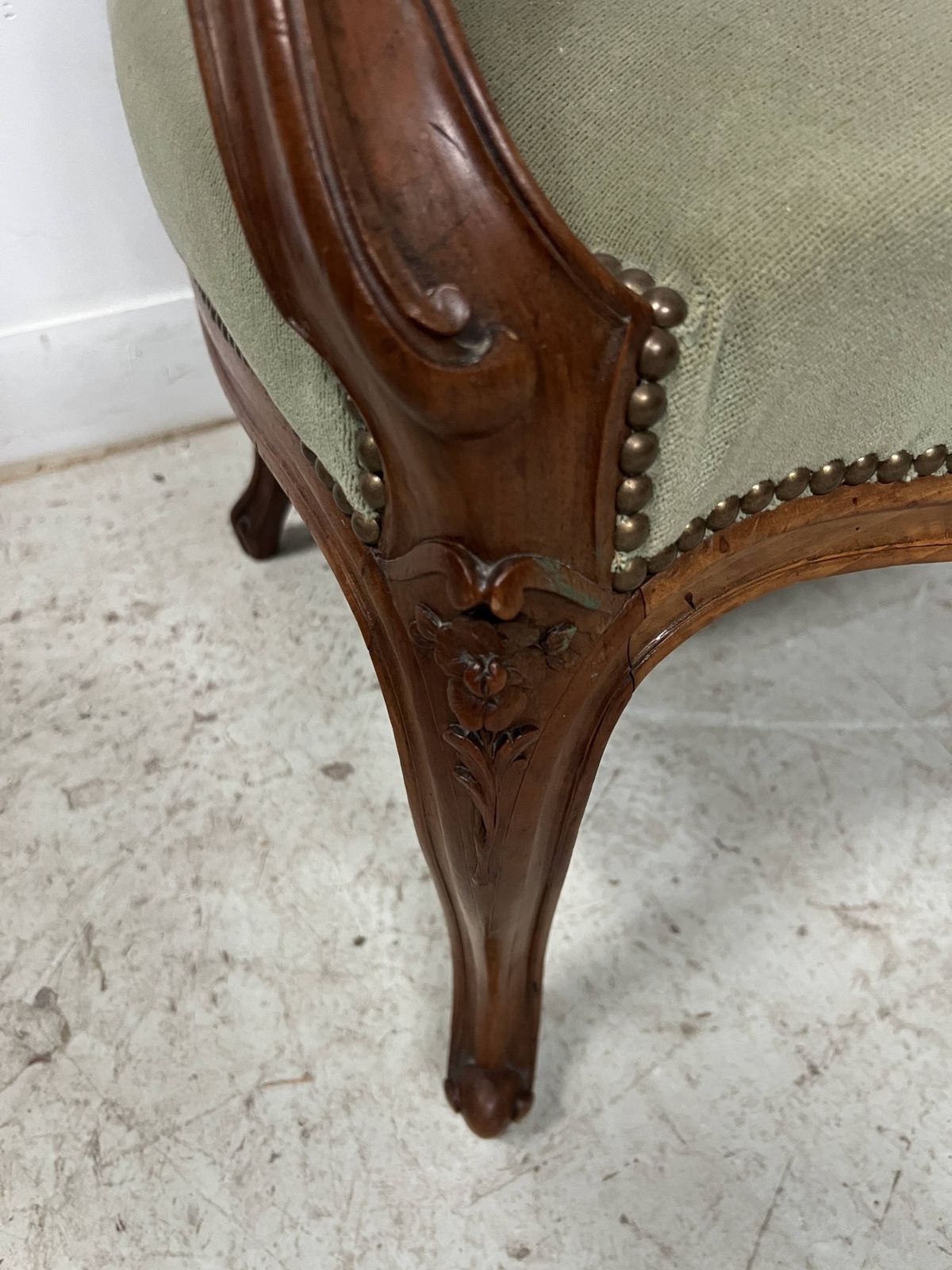 photo buy Pair Of Louis XV Style Armchairs In Solid Walnut, 20th Century.