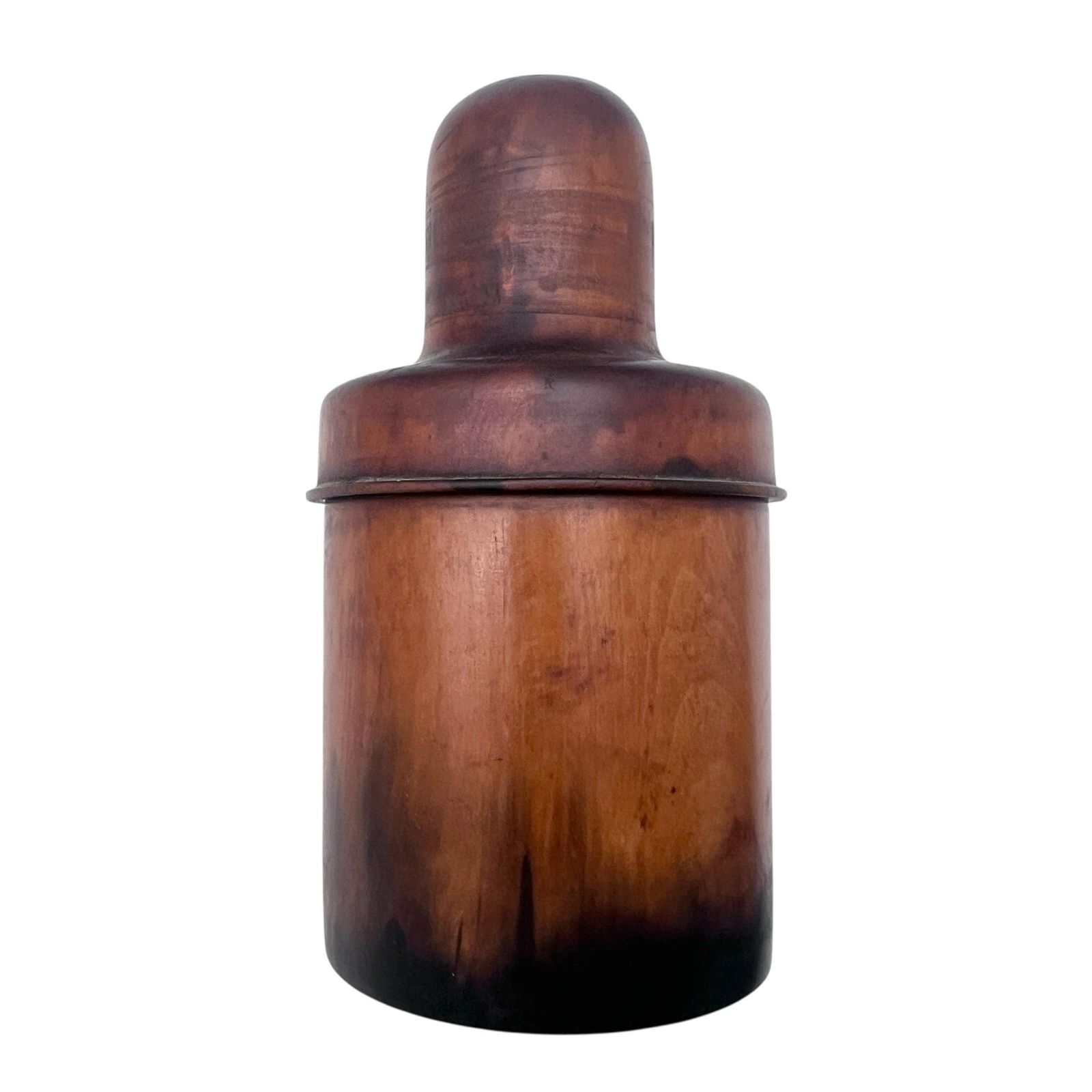 Antique 19thc S Maw & Son Boxwood Apothecary Bottle Holder   Perfume Bottle Holder   Bottle   Screw Lid   Treen   Home Decor   Bedroom Decor