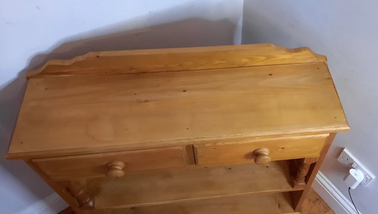 Vintage Pine Two Drawer Console Table Kitchen Hall Bookcase Waxed Antique Pine photo 295.0