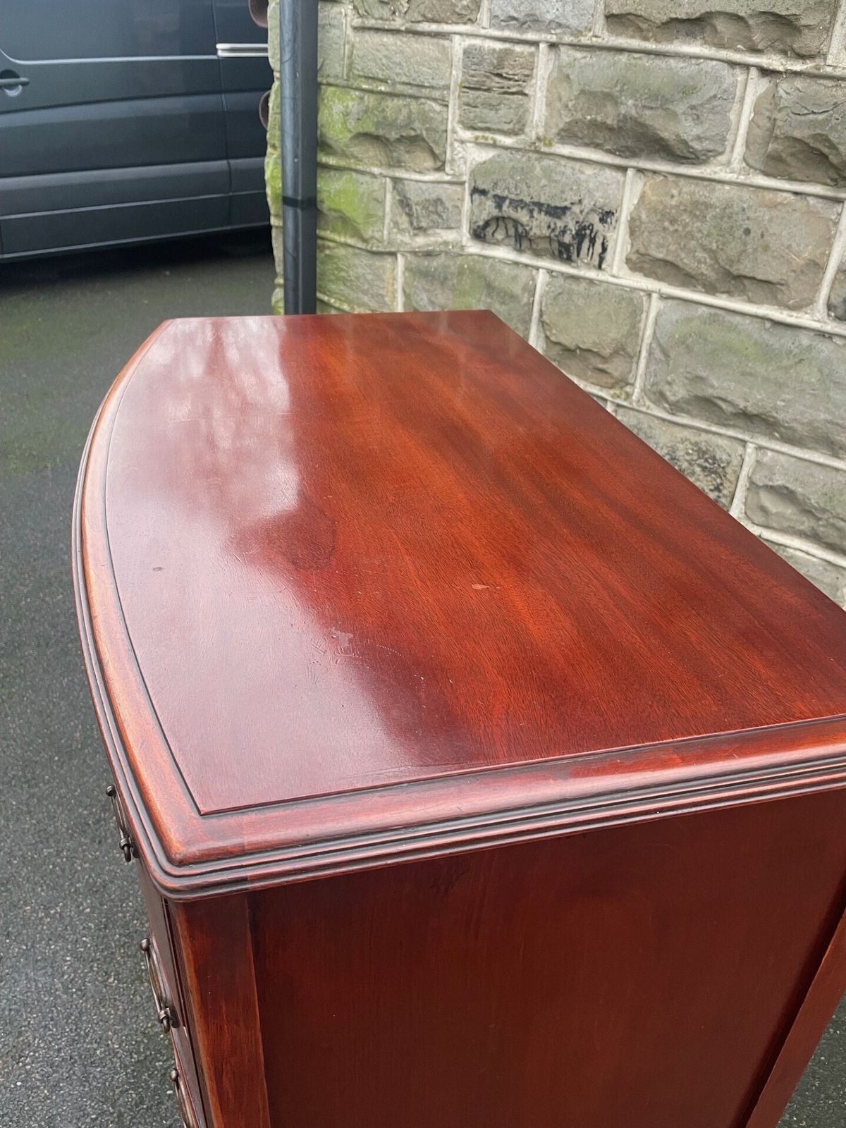 Quality Mahogany Bow Front Chest Of Draws photo vinterior