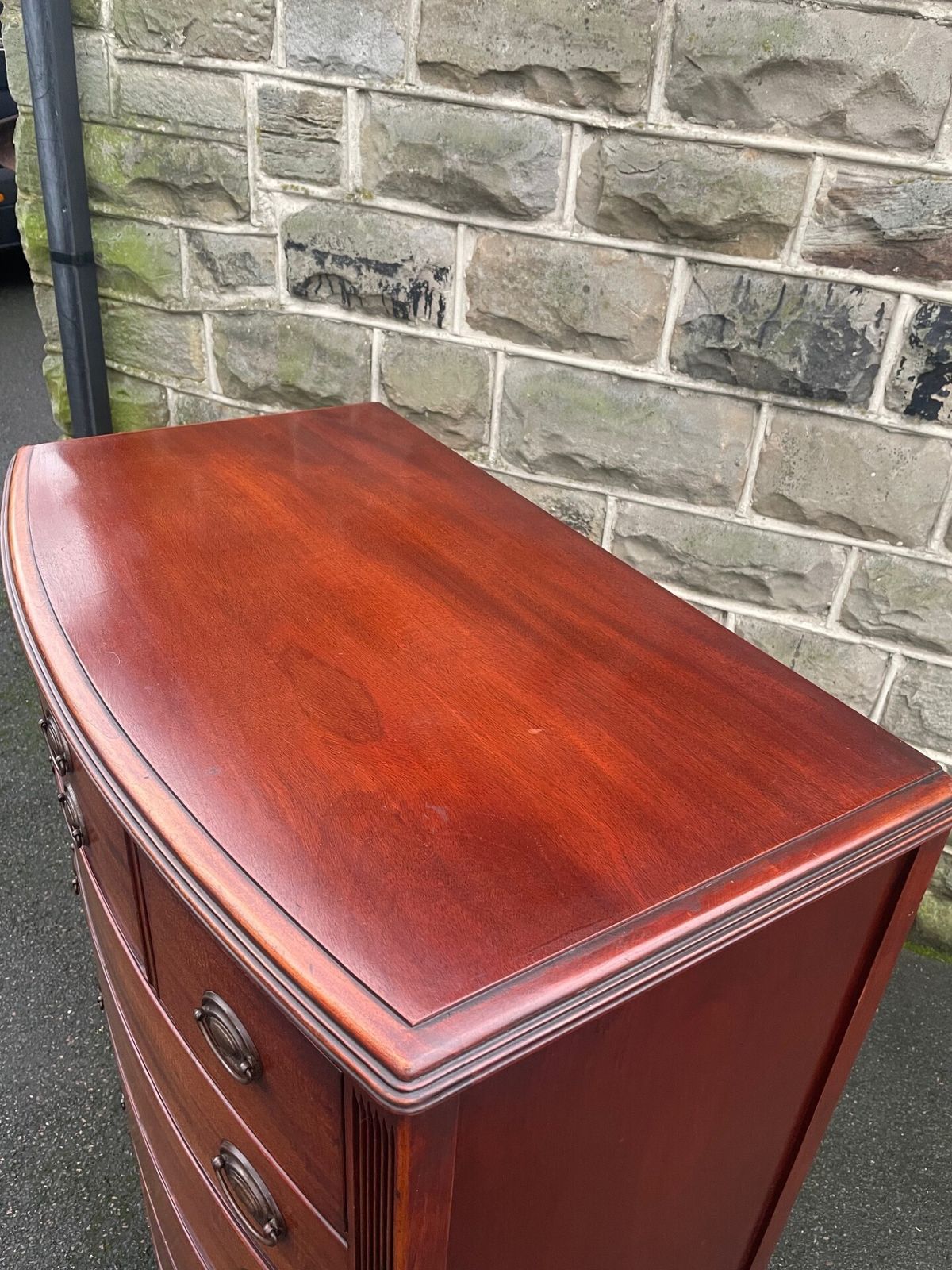 Quality Mahogany Bow Front Chest Of Draws photo buy
