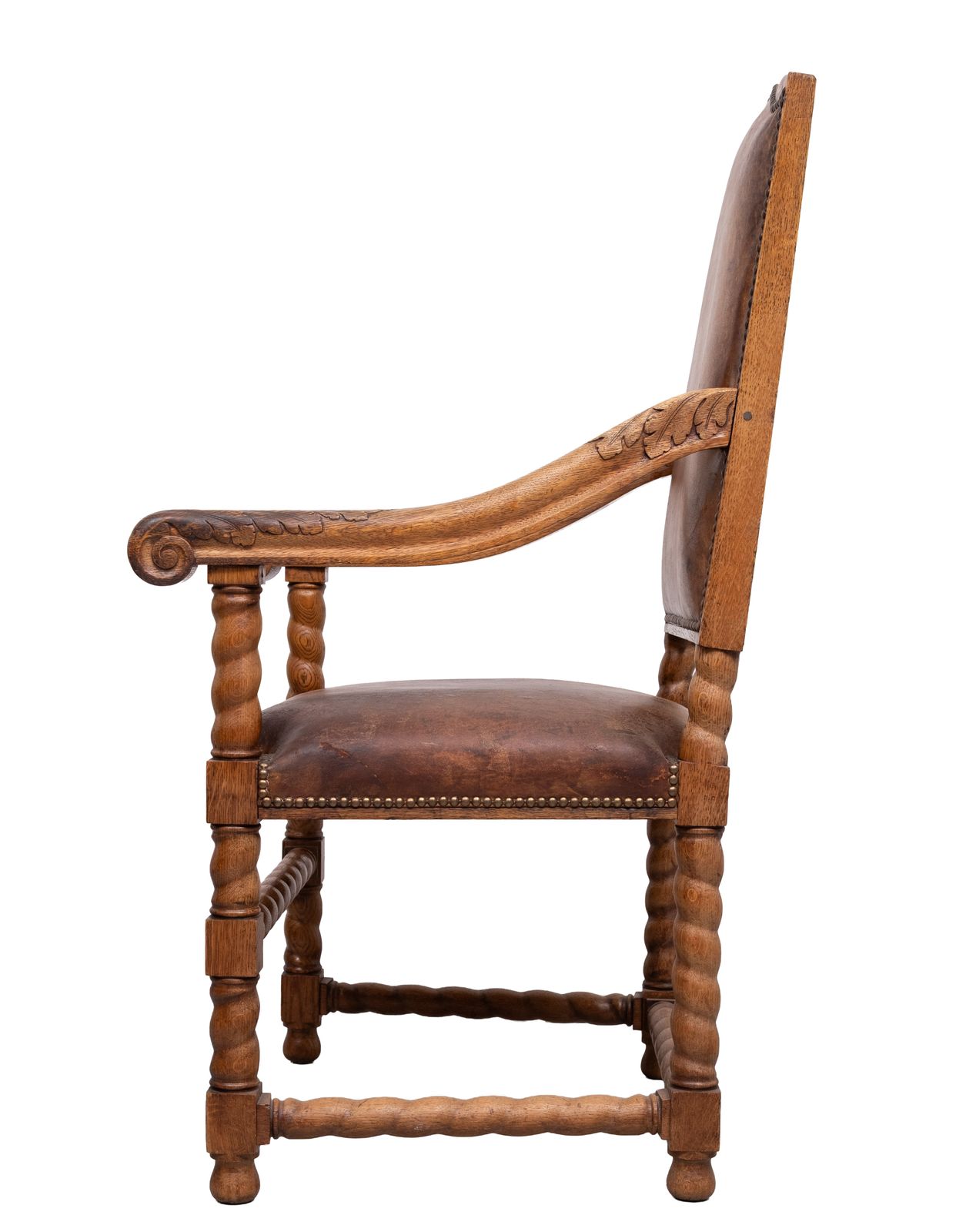 Dutch 19th Century Oak Baroque Open Arm Chair photo 1350.0