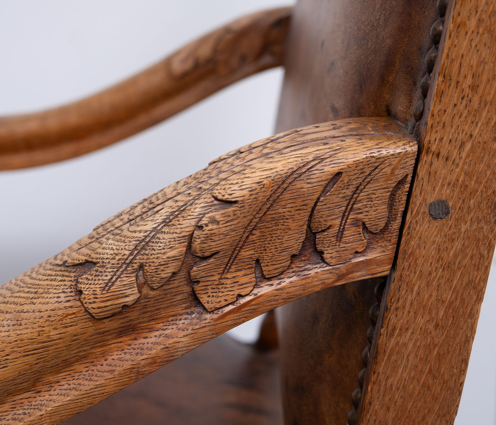 photo buy Dutch 19th Century Oak Baroque Open Arm Chair
