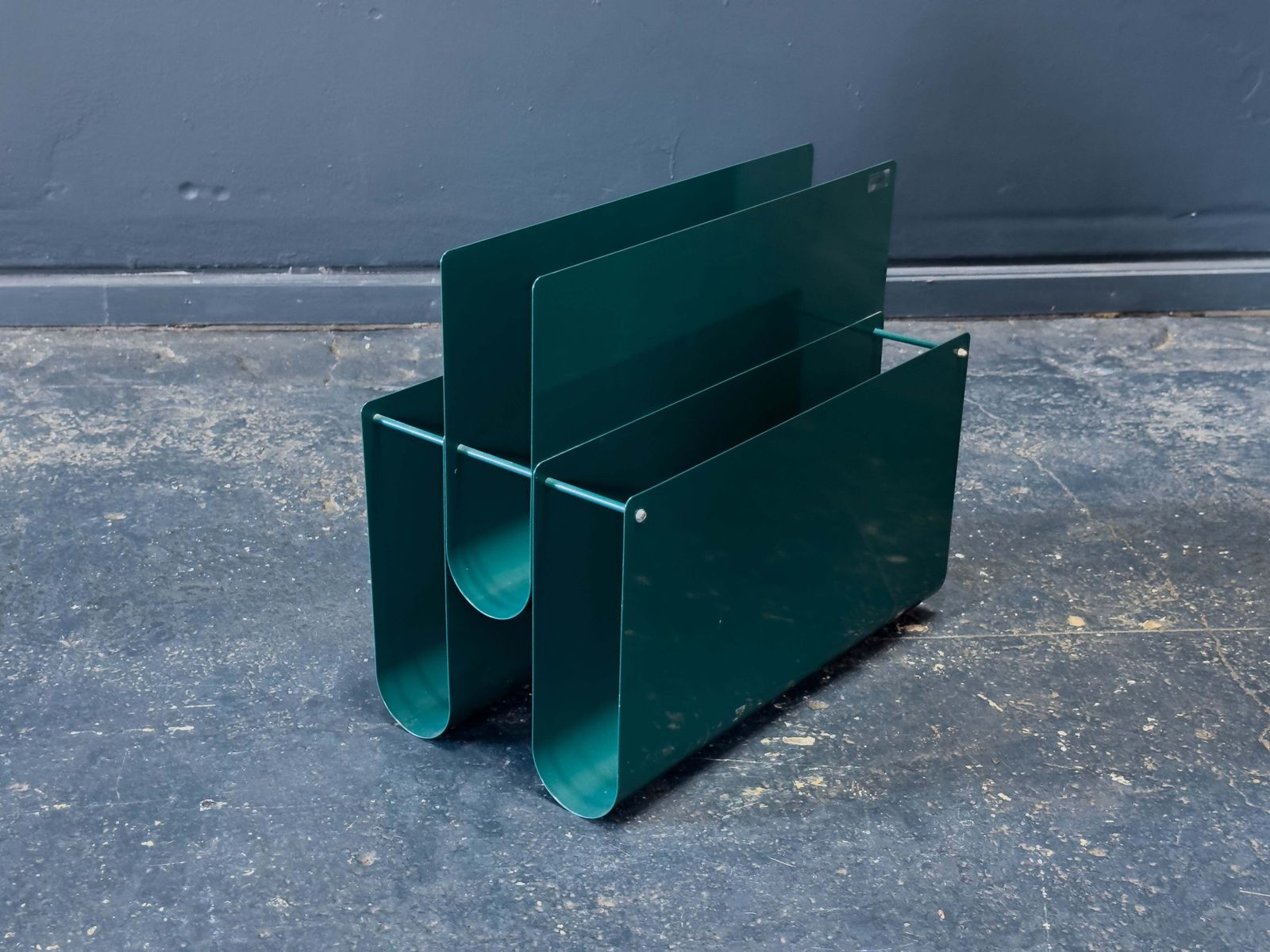 Teal Metal Magazine Rack photo buy