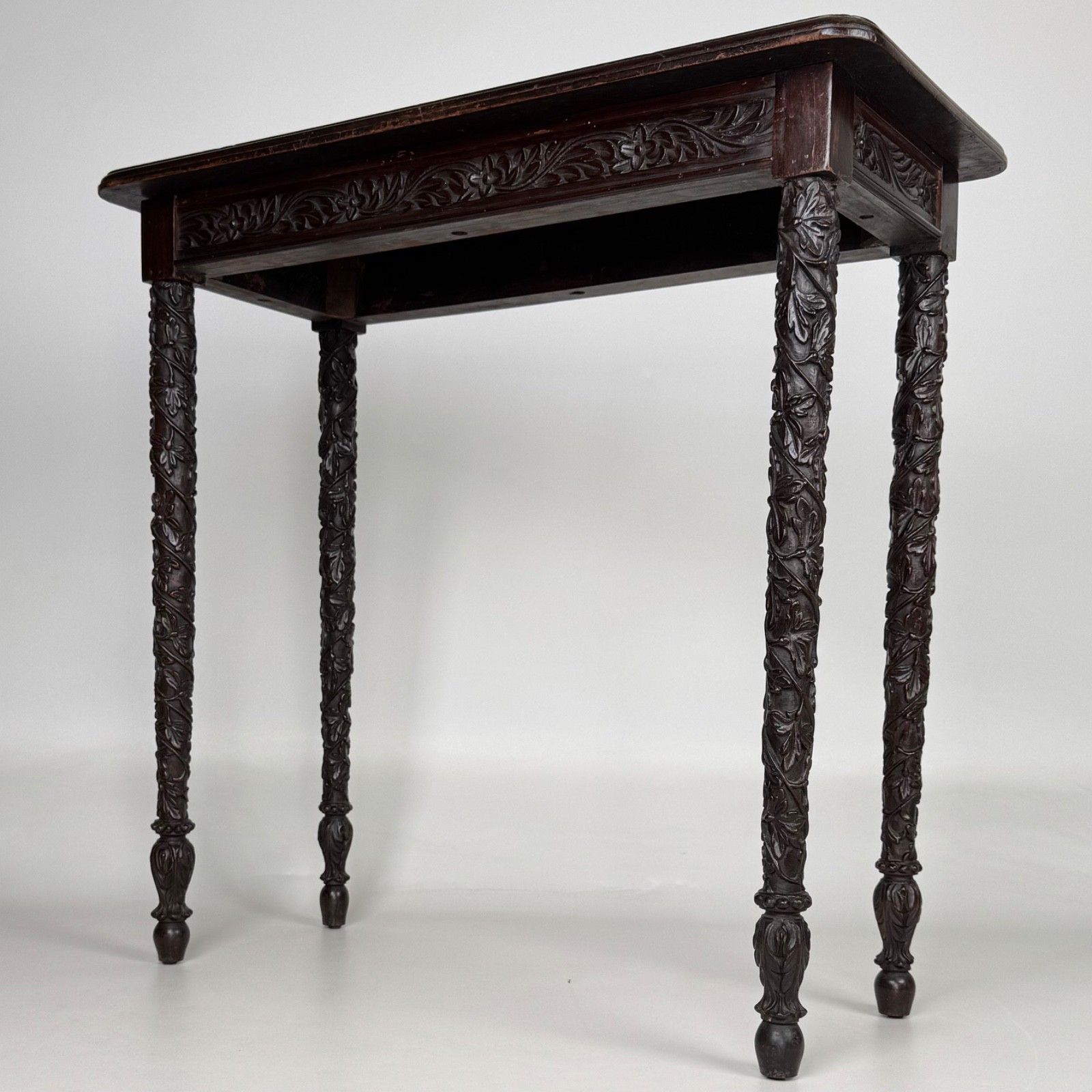 Antique 19th Century Small Anglo Indian Side Table In Mahogany photo furniture