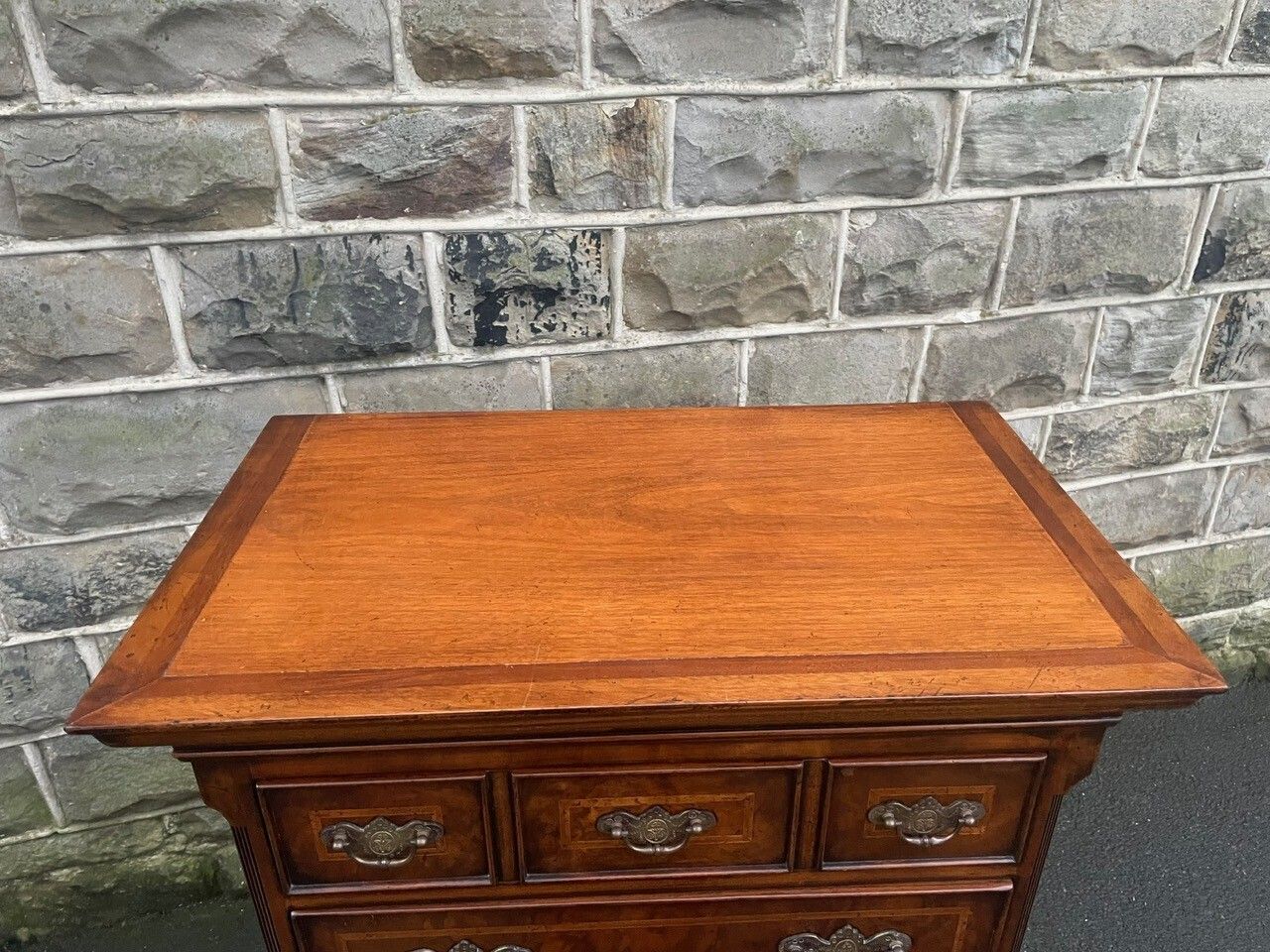 Quality Inlaid Burr Walnut Chest On Chest Tallboy photo furniture