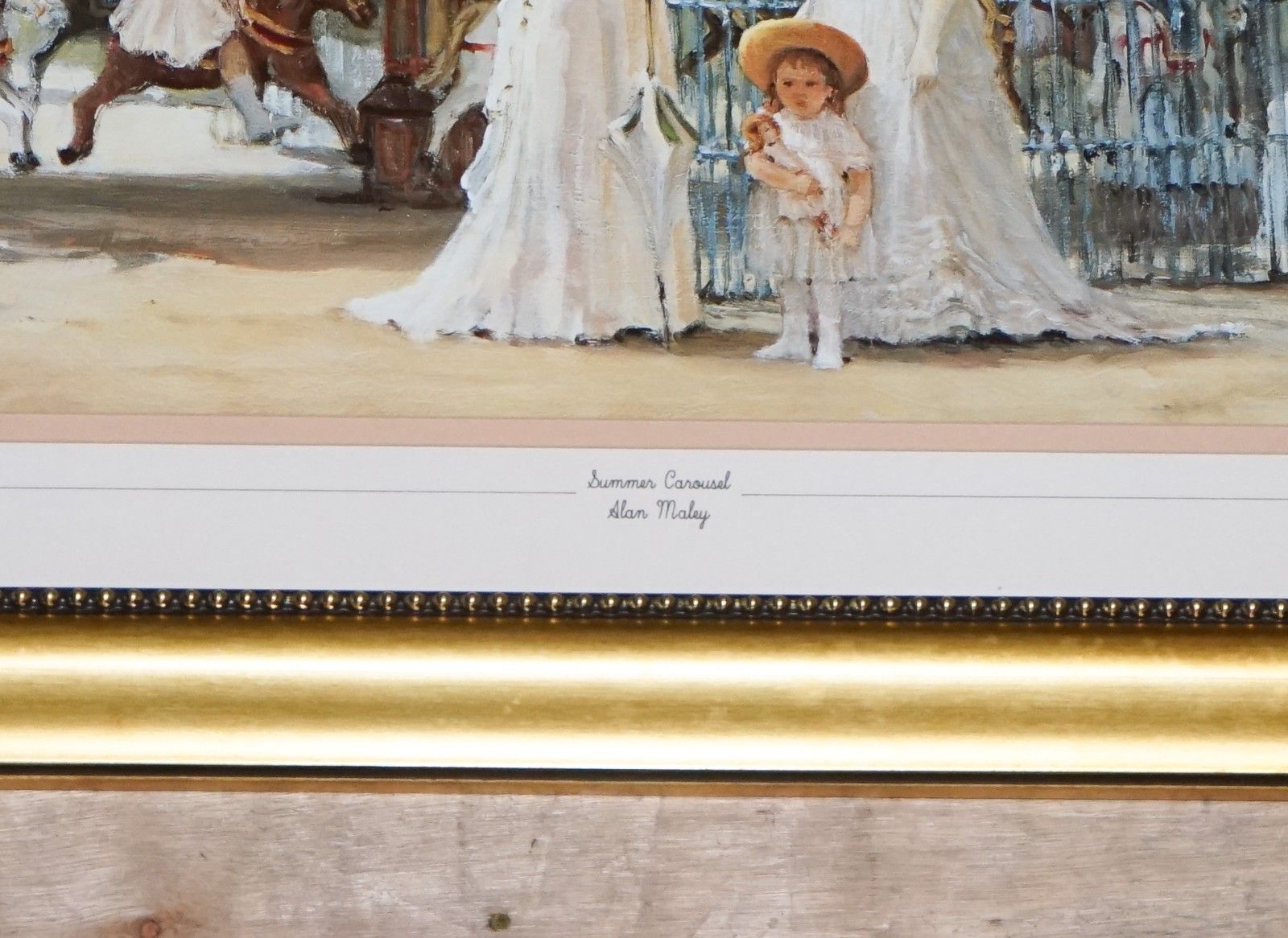 Vintage Victorian Style Print Summer Carousel By Alan Maley 64 X 79 Cm photo 350.0
