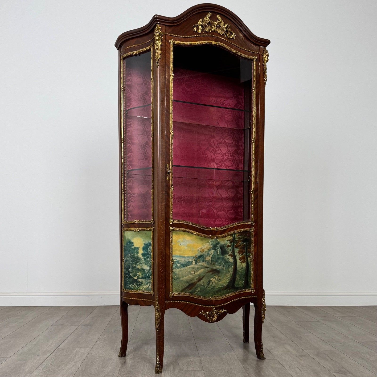 photo furniture Antique 20th Century Painted French Display Cabinet In Mahogany ( Af 4953 )