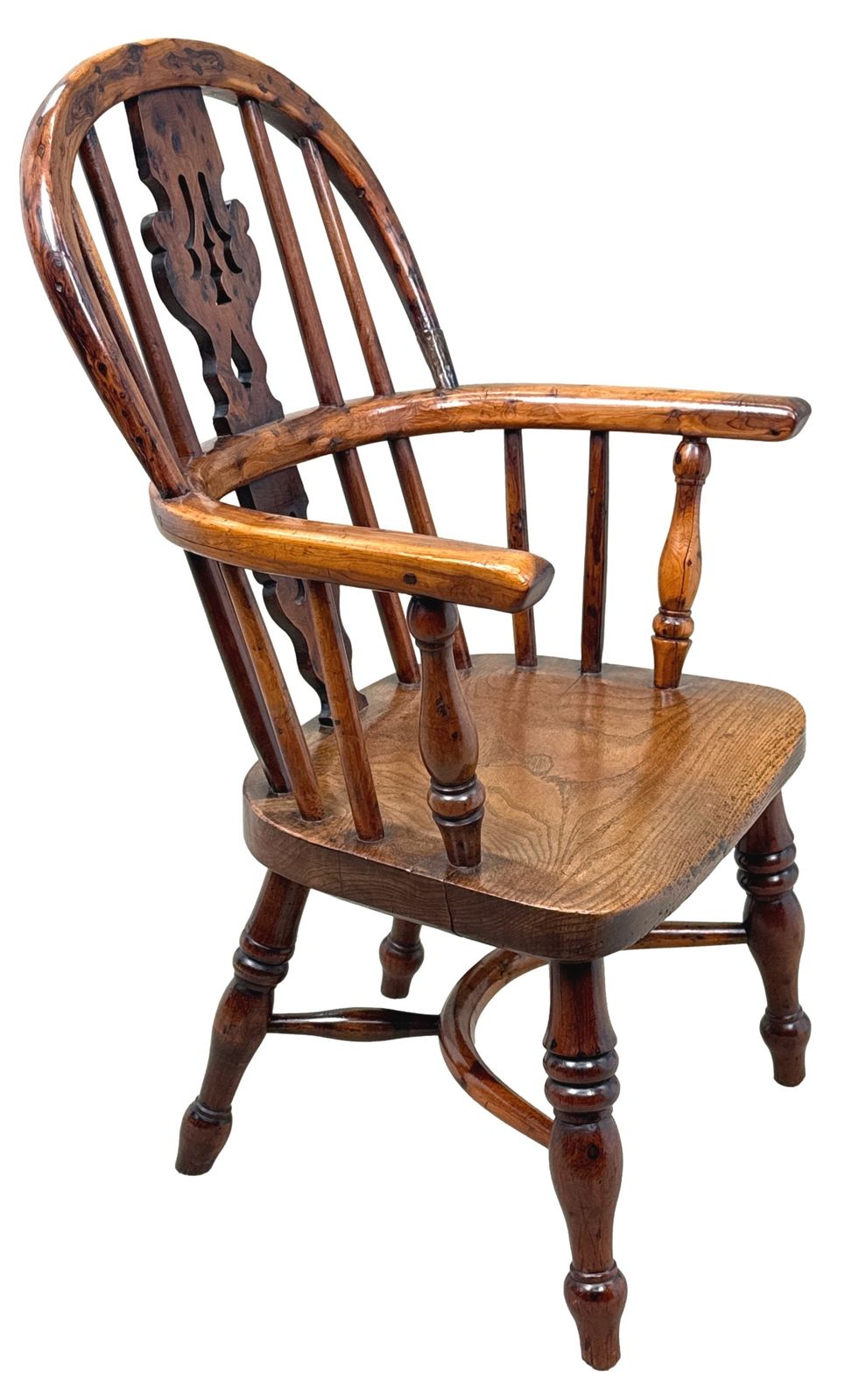 Yew Wood Antique Childs Windsor Armchair (England, Circa 1820) photo for sale