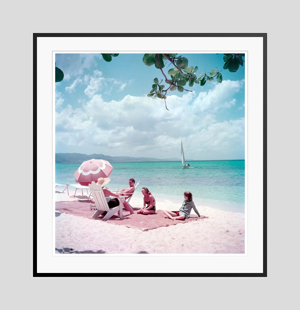 Toni Frissell 'Jamaica Parasol' Archival Pigment Print Framed In Black photo furniture