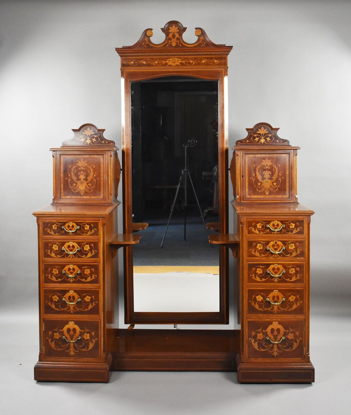 Victorian Marquetry Inlaid Dressing Table By Edwards & Roberts photo furniture