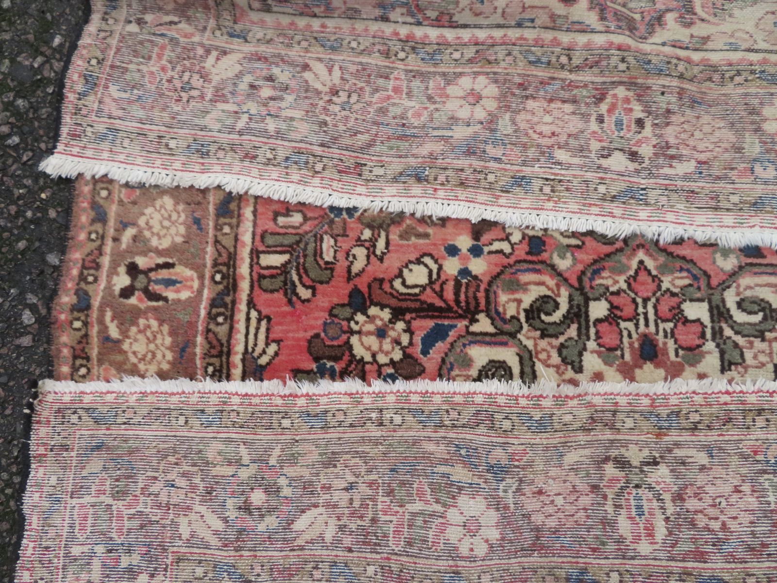 photo buy Large Hamadan Rug. 260cm X 153cm. Pretty Pink Ground