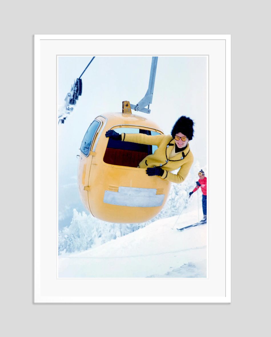 Toni Frissell 'Sugarbush Ski Lift' Archival Pigment Print Framed In White photo furniture