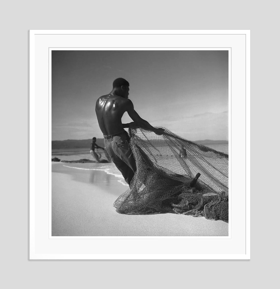 Toni Frissell 'Montego Bay Fisherman' Archival Pigment Print Framed In White photo furniture