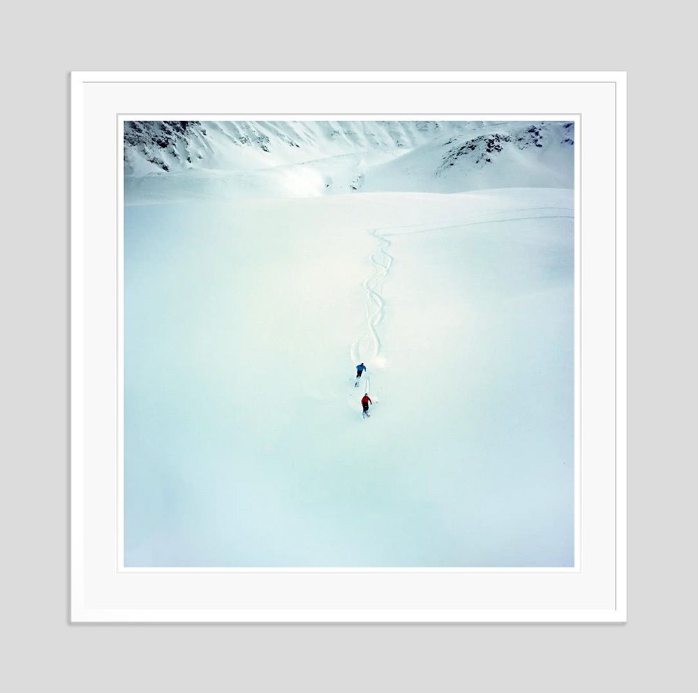 Toni Frissell 'Klosters Ski Scene' Archival Pigment Print Framed In White photo furniture