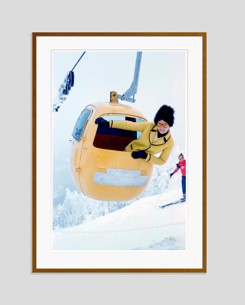 Toni Frissell 'Sugarbush Ski Lift' Archival Pigment Print Framed In Brown photo furniture
