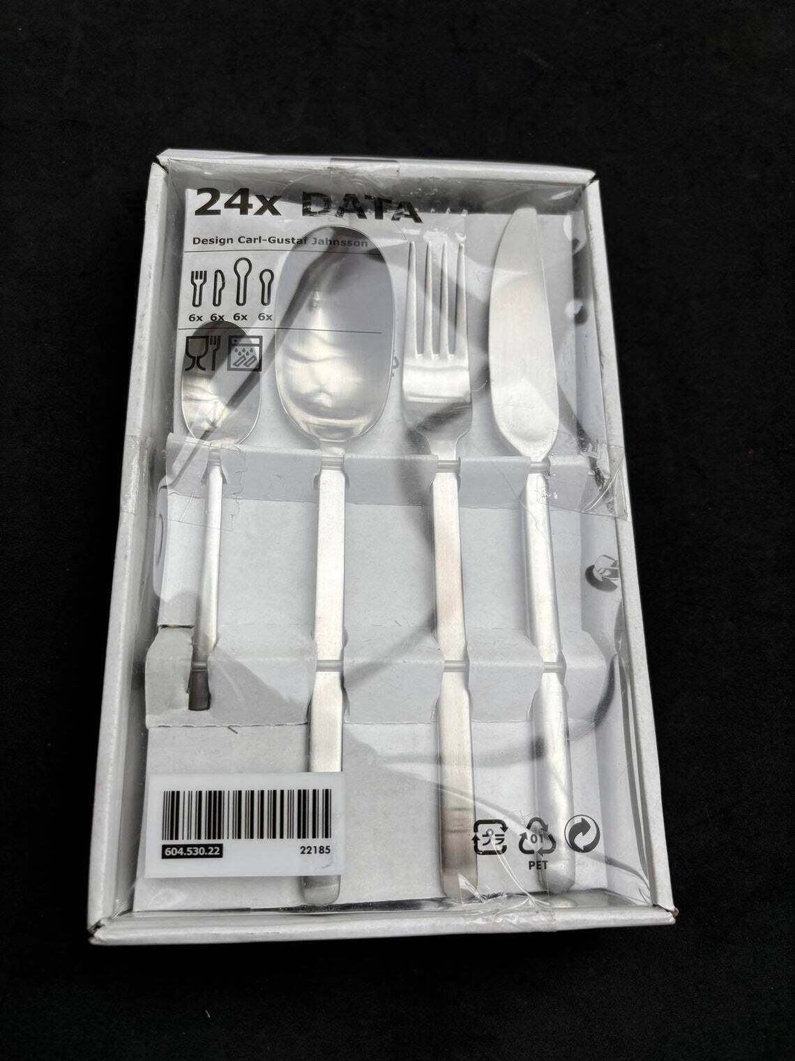 Vintage Ikea Data Flatware 6 Stainless Steel Carl Gustaf Jahnsson Knives Forks Soup Spoons Vintage 90s Post Modern Design Every Day Cutlery photo buy