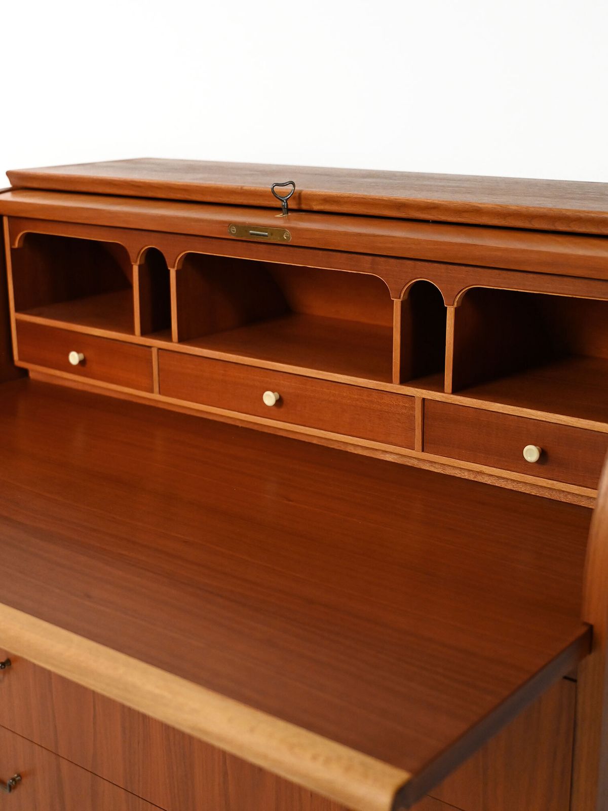 Scandinavian Teak Secretary With Tambour Closure photo buy