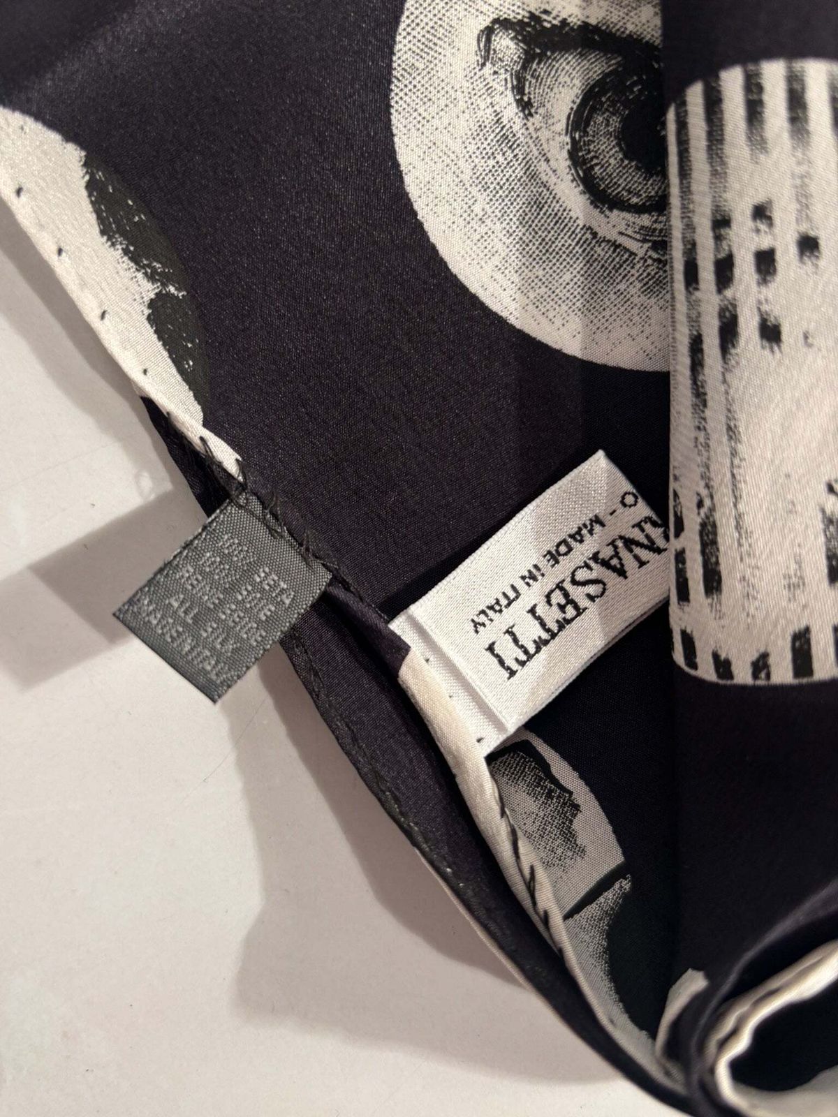 Piero Fornasetti's "Volti Di Lina" Silk Scarf From The 1980s photo vintage