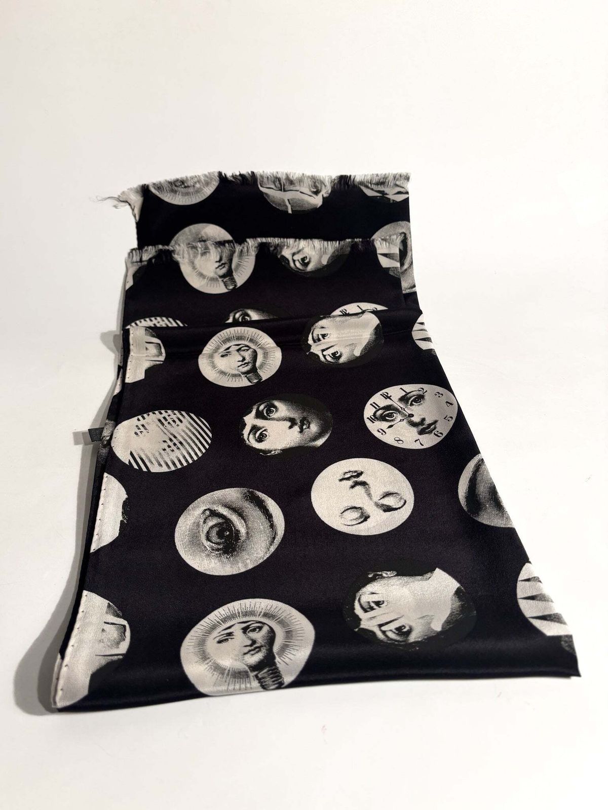 photo for sale Piero Fornasetti's "Volti Di Lina" Silk Scarf From The 1980s