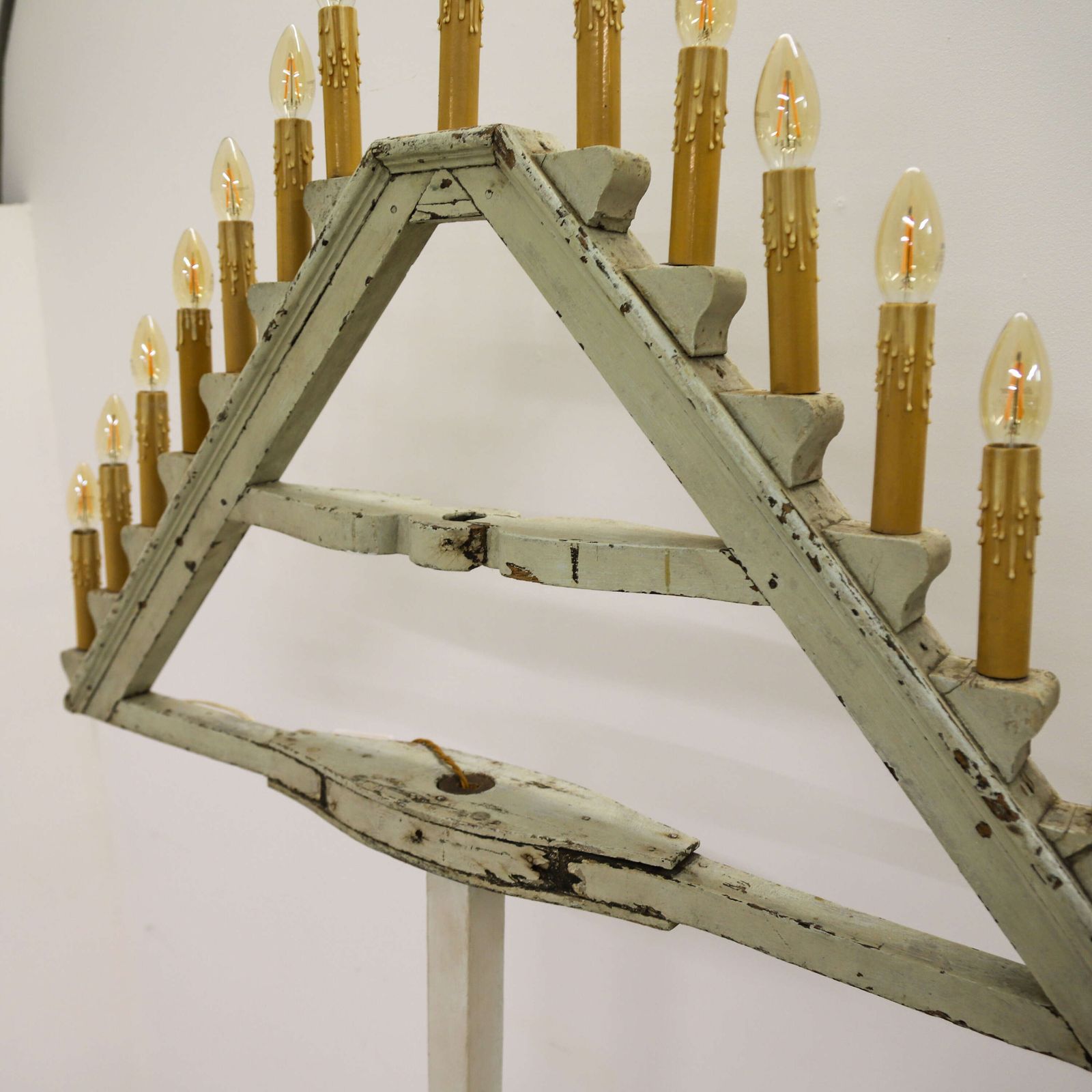 photo furniture French Church Ornamental Floor Lamp In Original Blue Paint   Architectural Salvage, C.1900