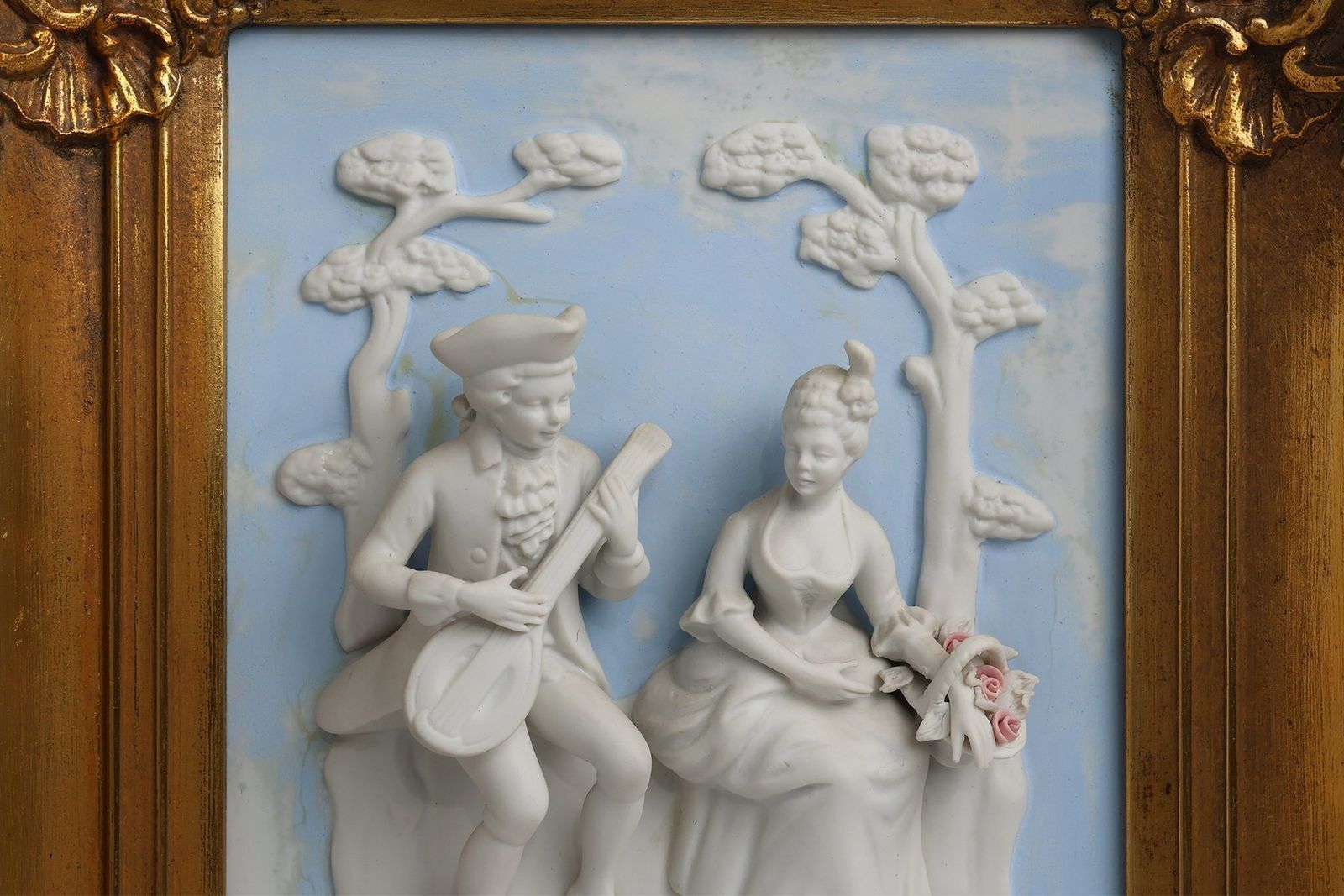 Baroque Style Porcelain Wall Art From Alt Meissen, Germany, 1950s photo for sale