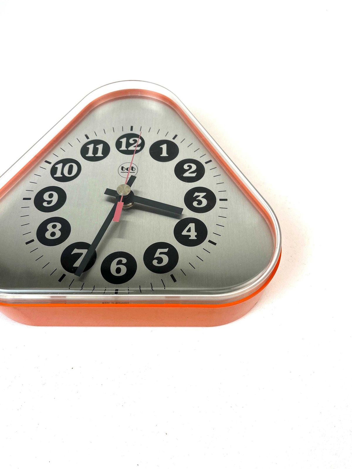 Very Rare Mid Century Orange Space Age Wall Clock By Bob International photo 533.0