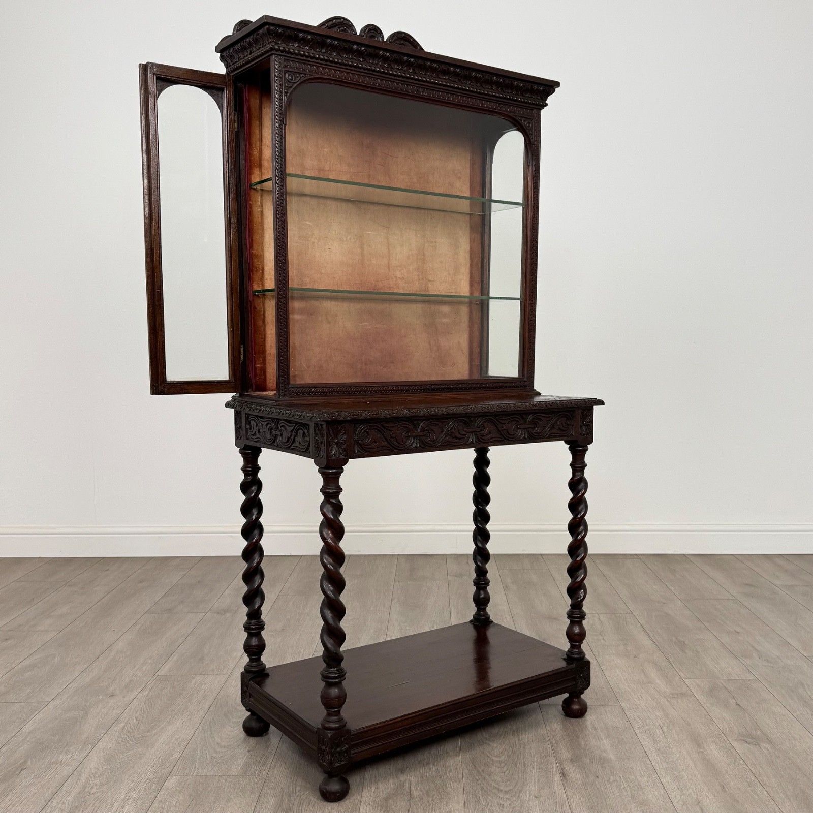 photo for sale Antique 19th Century Fine Quality Small Carved Oak Cabinet