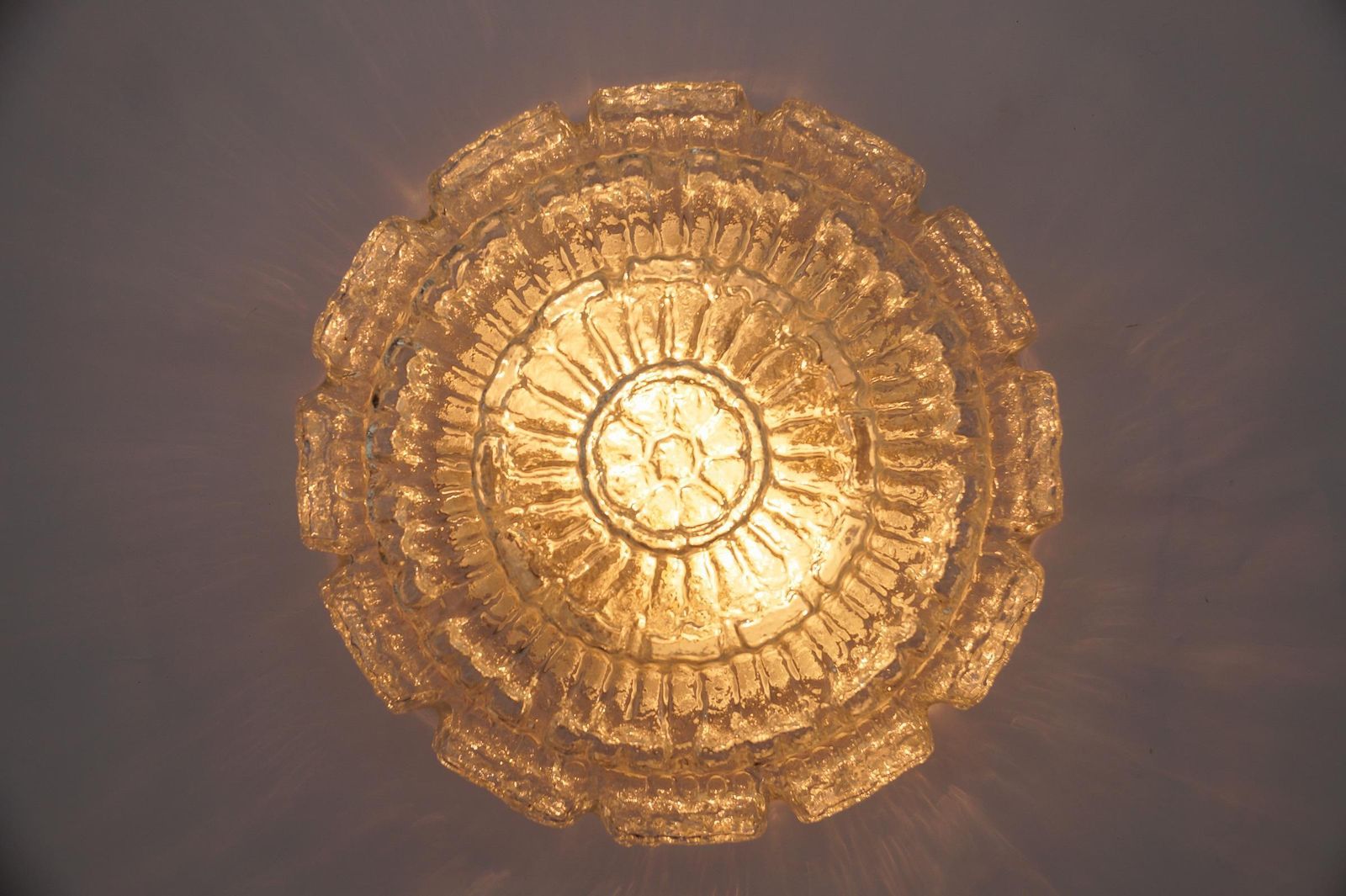 Large Glass Wall Lamp With Bubble Structure / Recessed Mounting By Limburg, 1960s Germany photo 1117.0