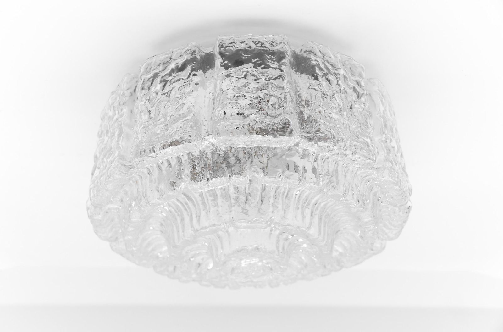 Large Glass Wall Lamp With Bubble Structure / Recessed Mounting By Limburg, 1960s Germany photo vinterior