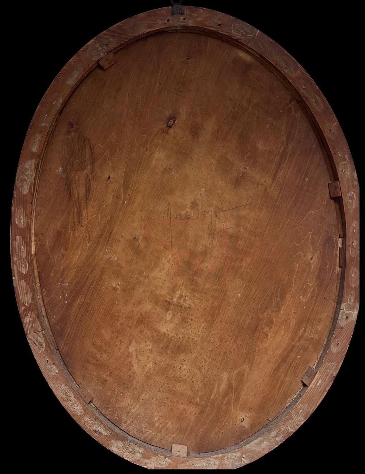 Spanish Antique Huge Antique Oil Painting Oval Portrait Of Mary Magdalene Holding Ointment Jar photo vinterior
