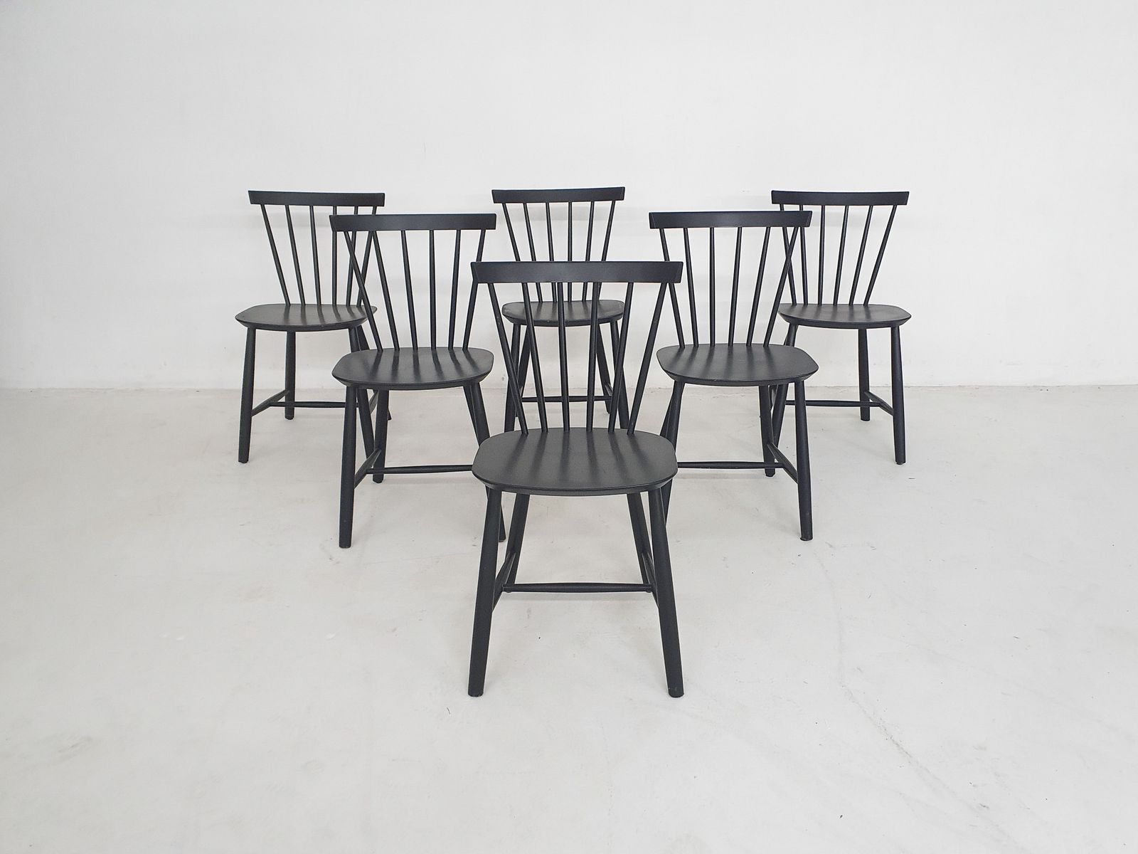 Poul M. Volther J46 Spindle Back Chairs For Fdb Mobler, Denmark, 1956 photo furniture