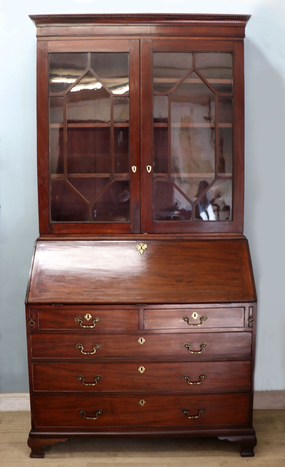This Lovely Quality Late18th Or Early 19th Century Mahogany Bureau Bookcase. photo furniture