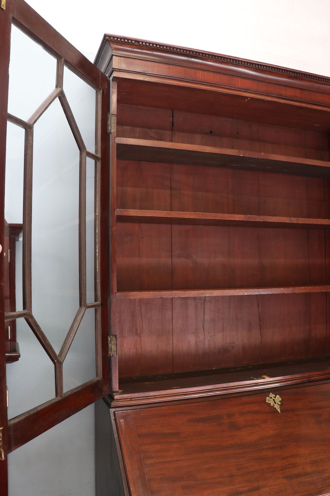Furniture This Lovely Quality Late18th Or Early 19th Century Mahogany Bureau Bookcase. photo