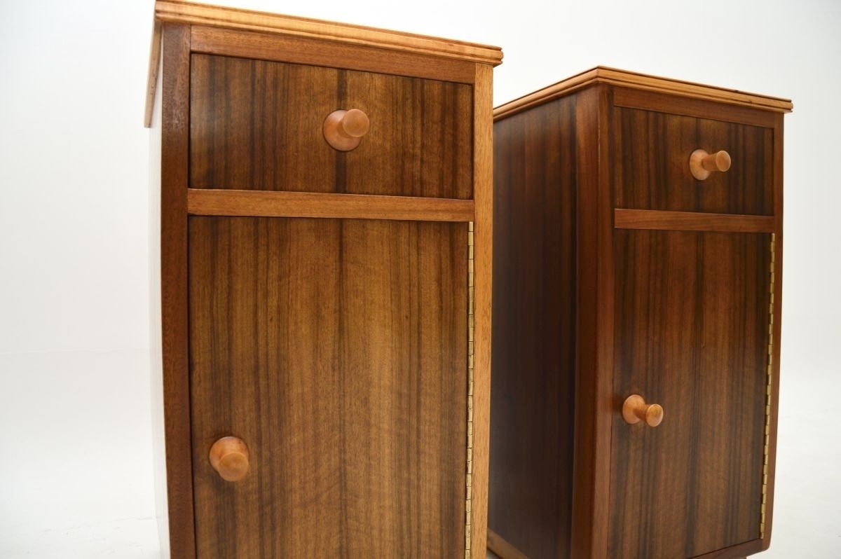 Pair Of Vintage Walnut Bedside Cabinets By Neil Morris photo Furniture