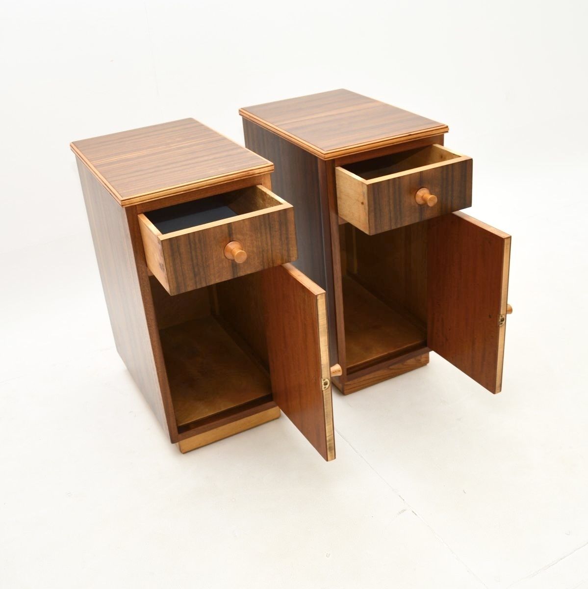 Pair Of Vintage Walnut Bedside Cabinets By Neil Morris photo vinterior
