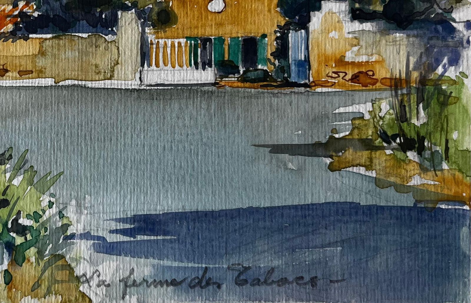 Pierre Neveu La Ferme Des Sables French Farm Landscape Watercolour By Pierre Neveu photo 505.0